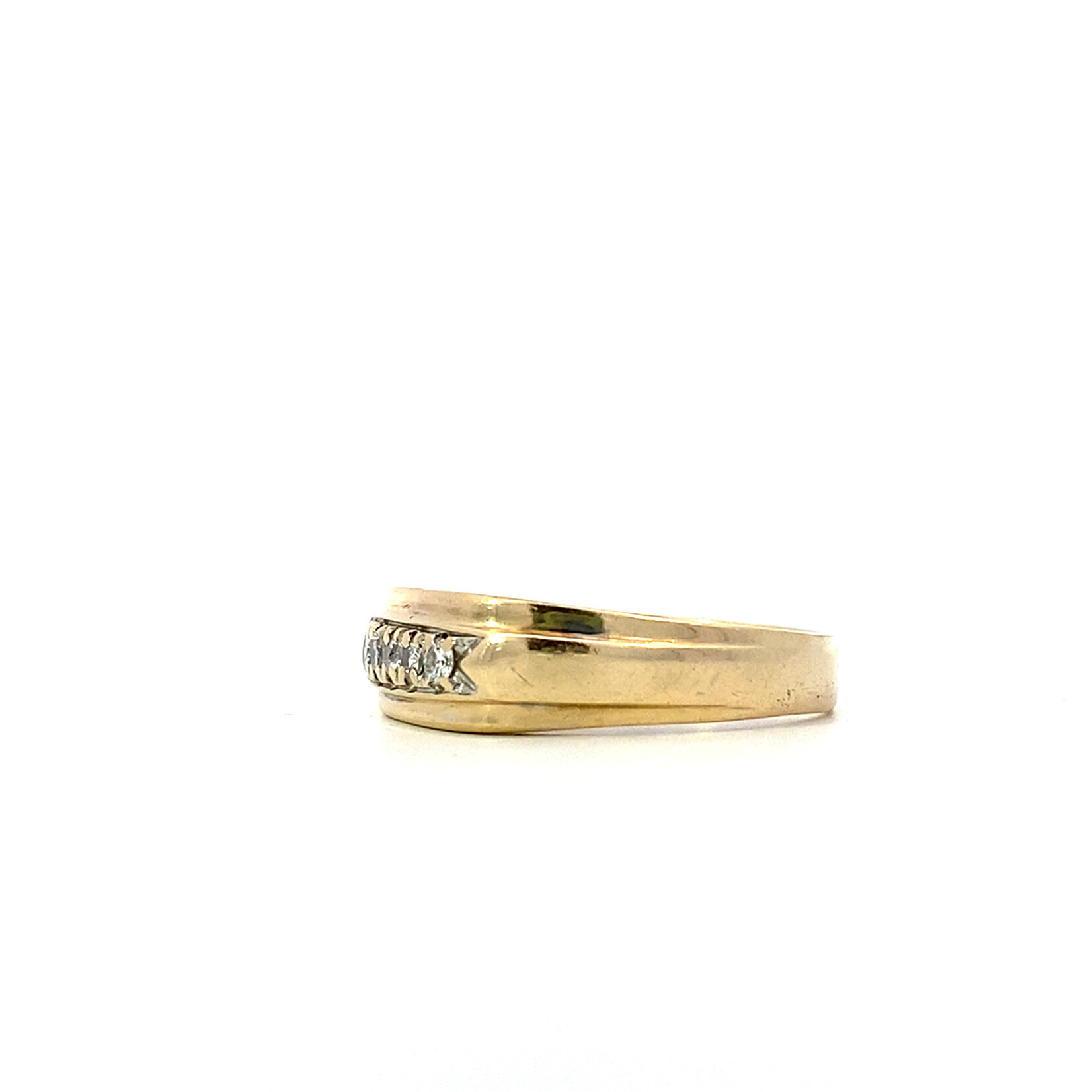 14K Yellow Gold Mens Diamond Wedding Band sz9.75 D+/-.25ct