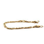 18K Yellow Gold  6" 3.5mm Figaro Bracelet