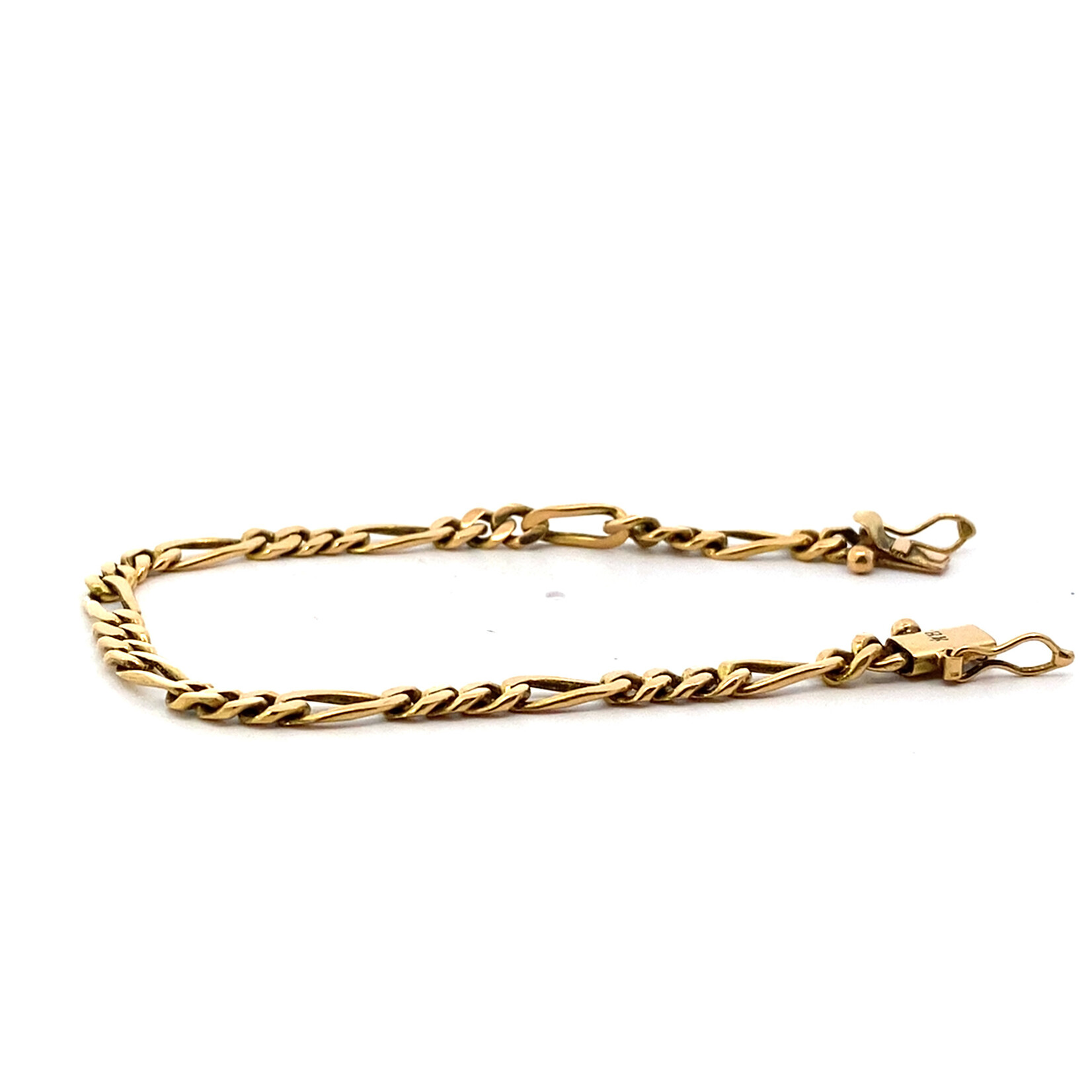 18K Yellow Gold  6" 3.5mm Figaro Bracelet