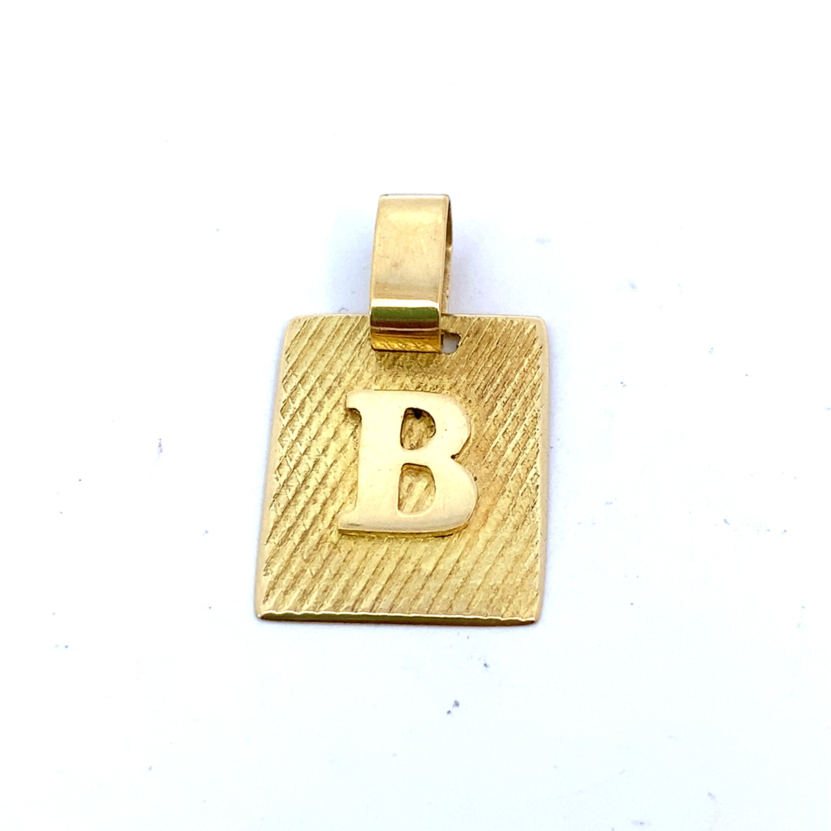 18K Yellow Gold "B" Pendant