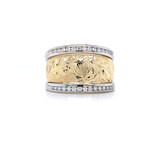 Ohia Lehua 14K Two Tone 13mm DTRS Ohia Lehua D.32cttw  sz7