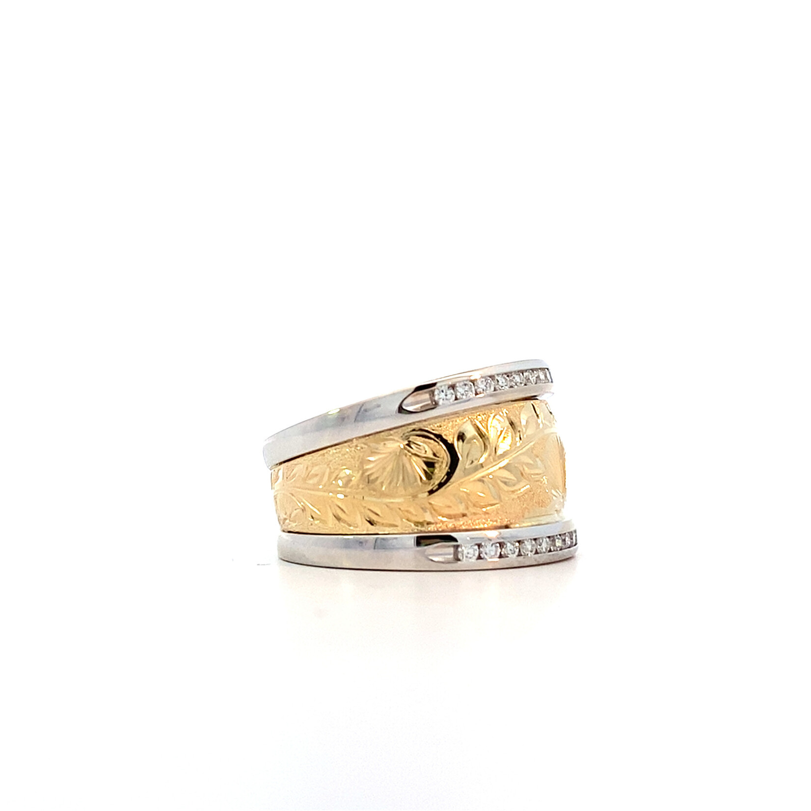 Ohia Lehua 14K Two Tone 13mm DTRS Ohia Lehua D.32cttw  sz7R3559 14KTT 13mm DTRS Ohia Lehua D.32cttw  sz7