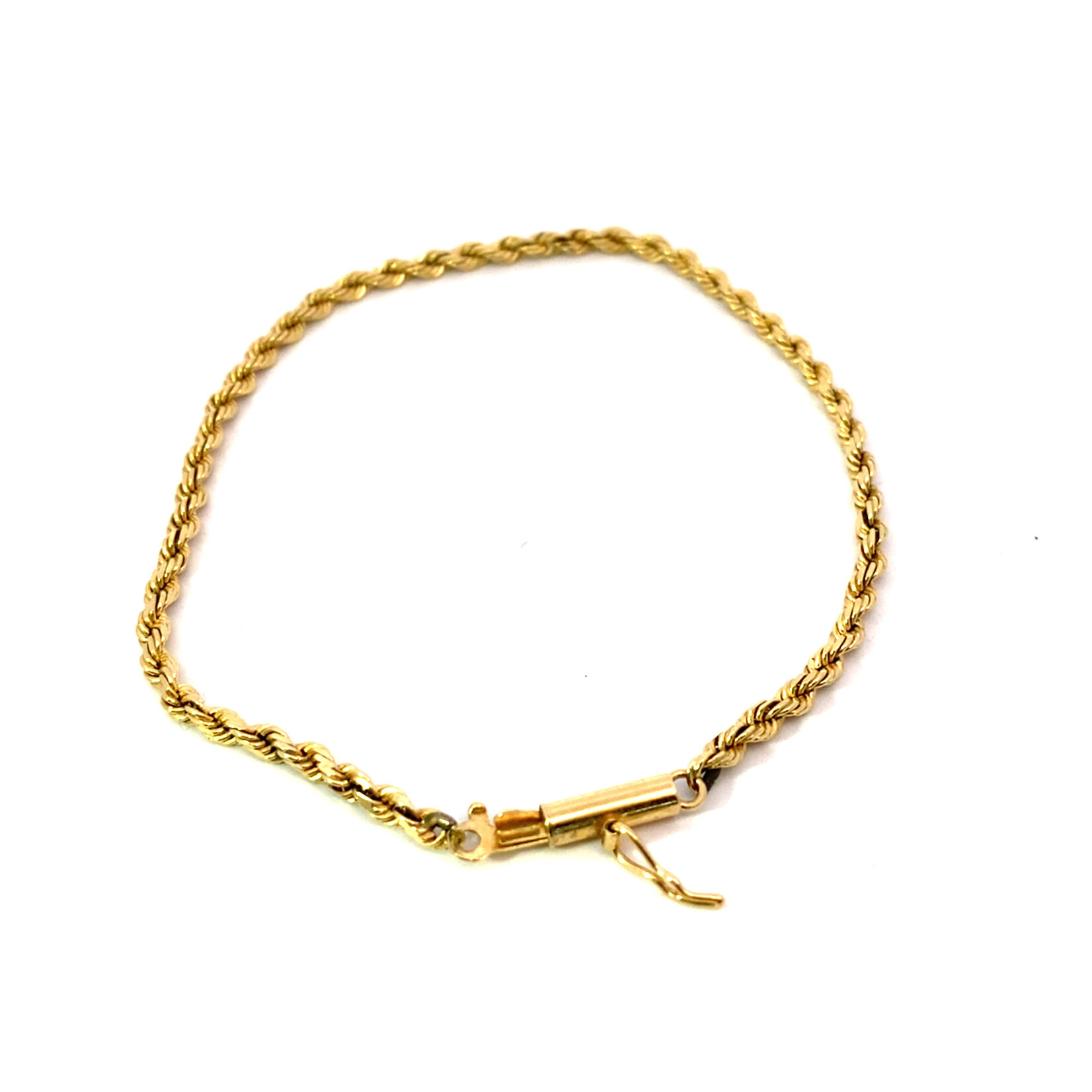 14K Yellow Gold 7" 2mm Rope Bracelet sz7.25