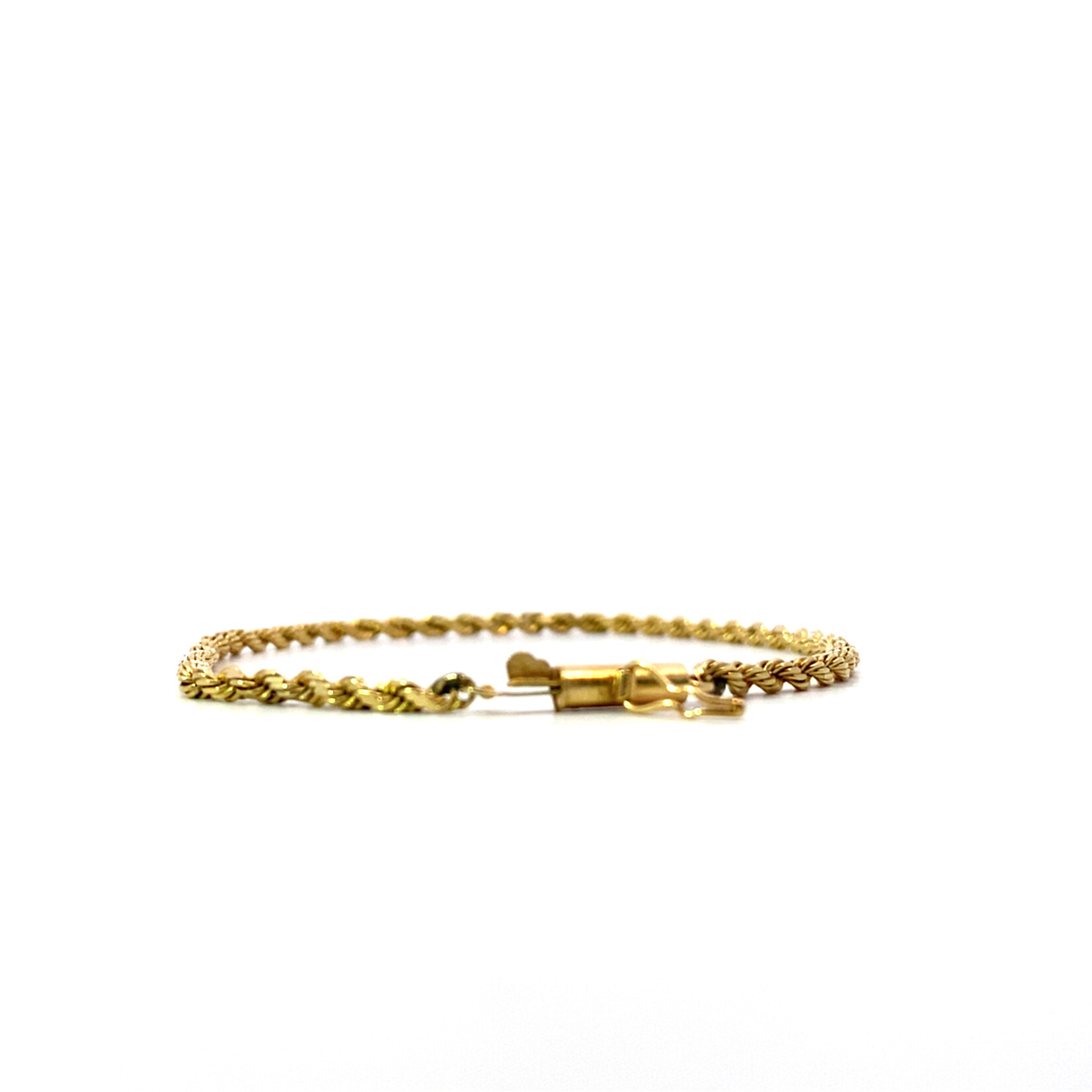 14K Yellow Gold 7" 2mm Rope Bracelet sz7.25