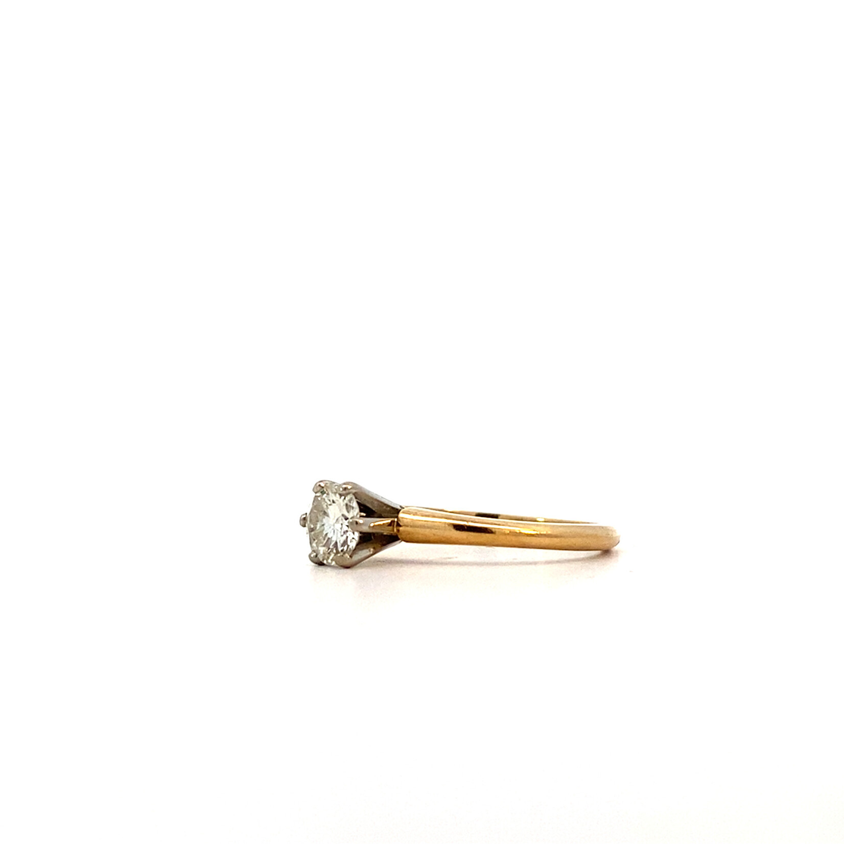 18K Yellow Gold Diamond Solitaire Ring sz4.75 D.50ctw