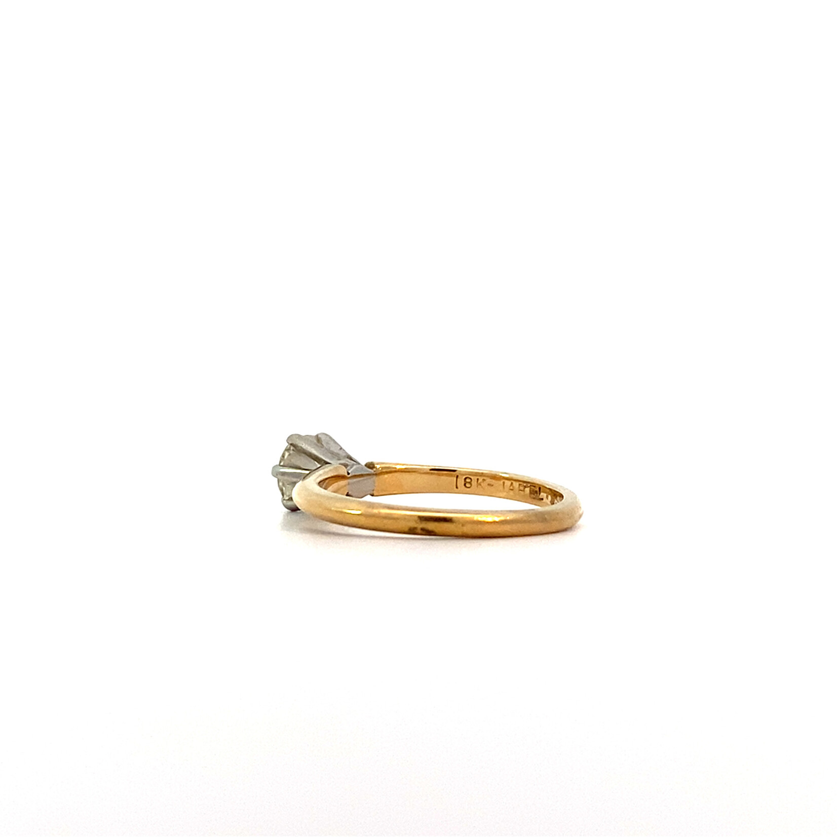 18K Yellow Gold Diamond Solitaire Ring size 4.75 D.50ctw