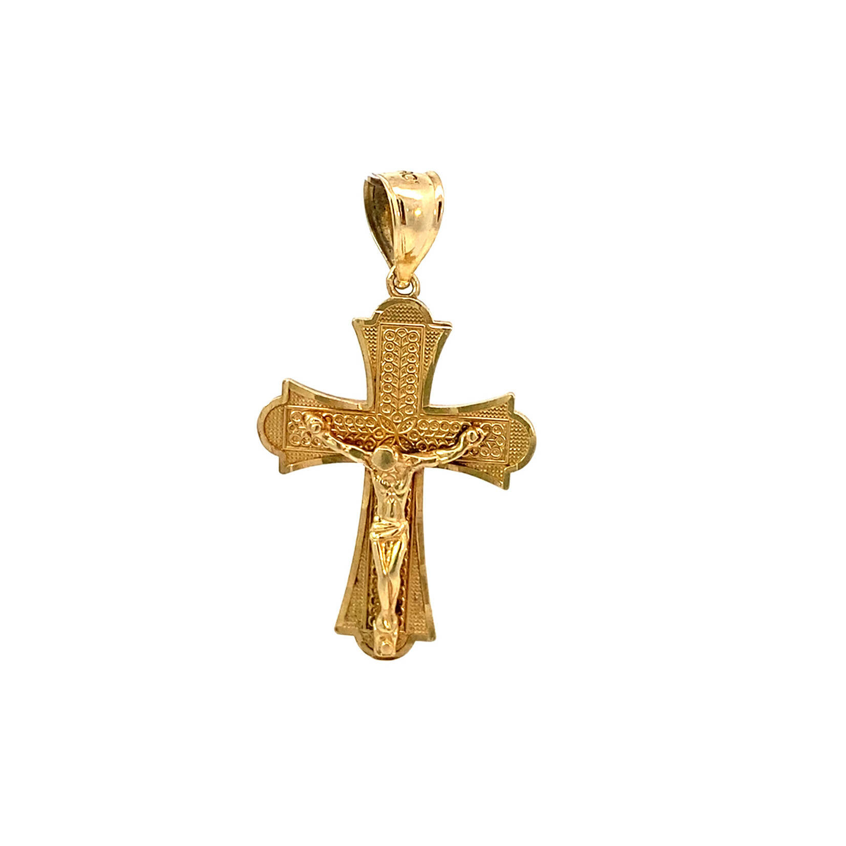 14K Yellow Gold Crucifix Cross