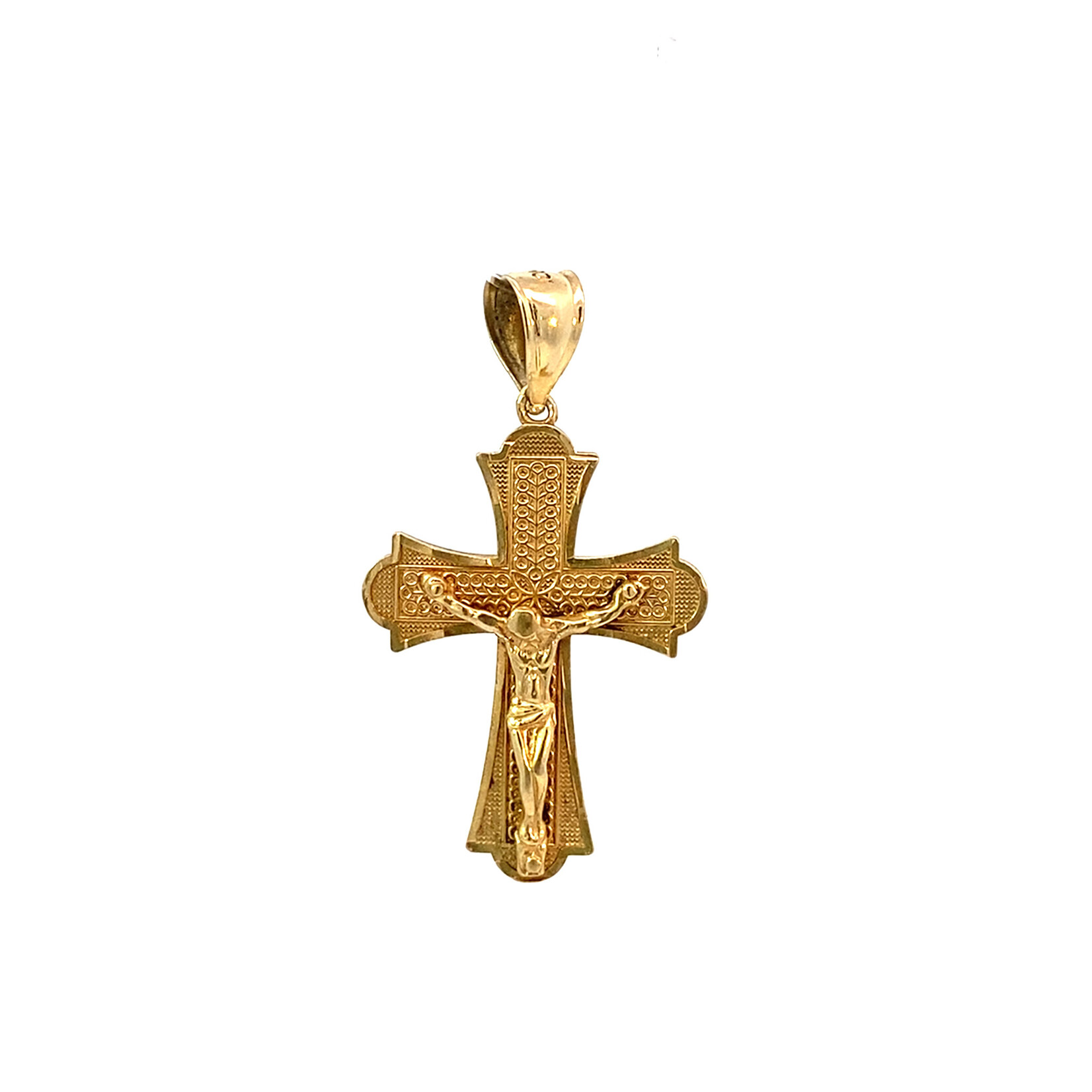 14K Yellow Gold Crucifix Cross