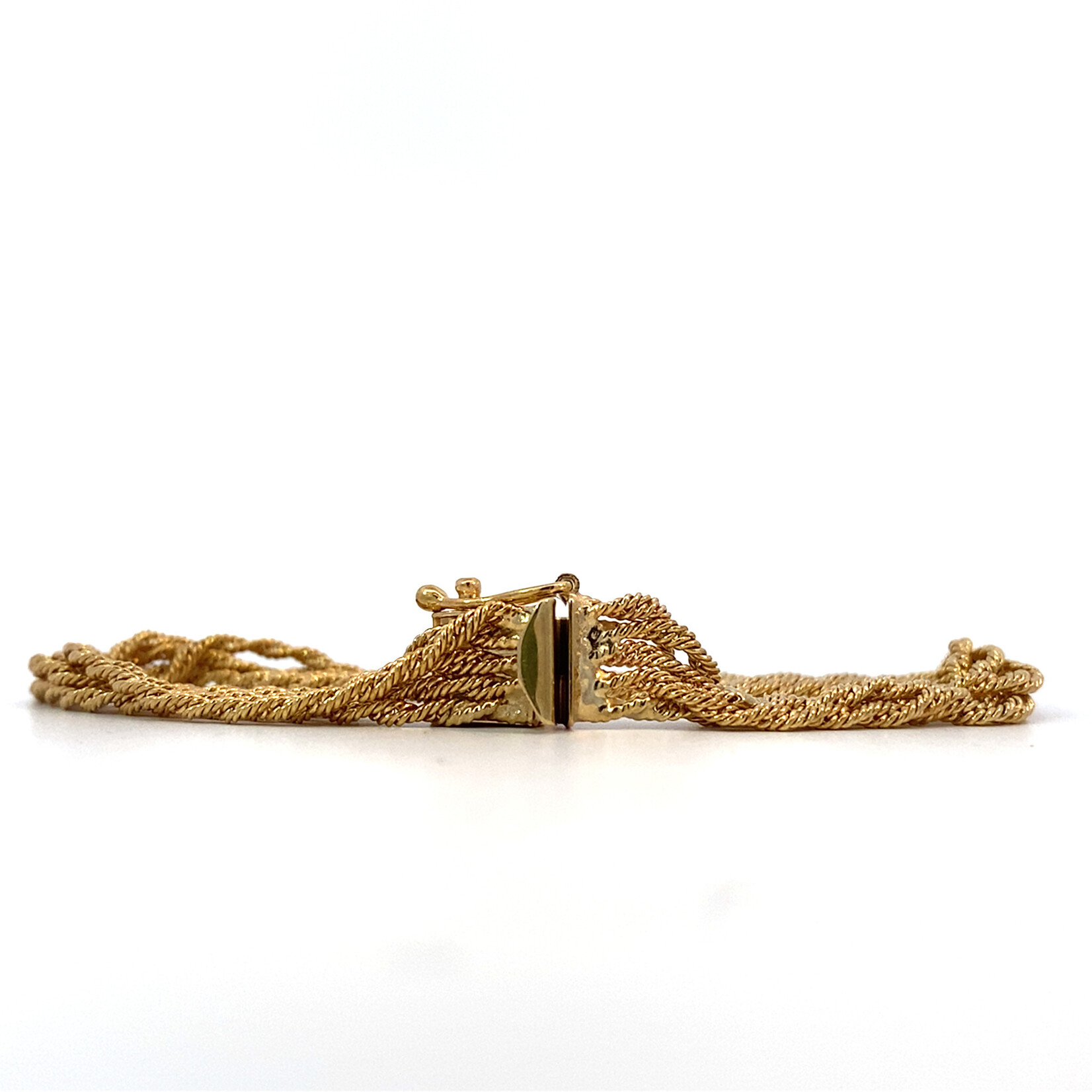 14K Yellow Gold 7" 5 Row Twist Bracelet