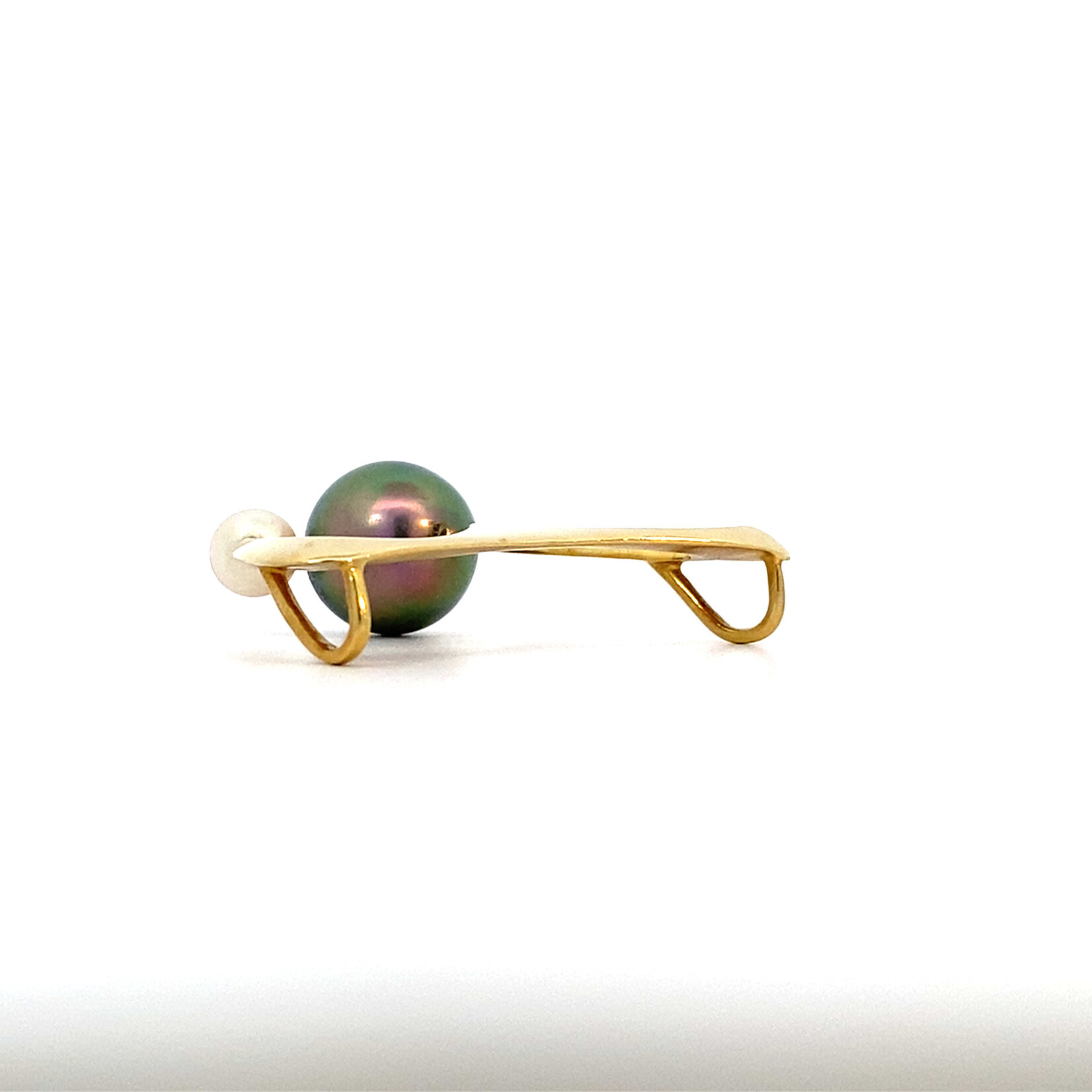 18K Yellow Gold Tahitian & Fresh Water Pearl Slider Pendant