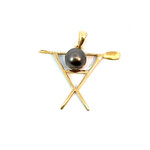 14K Yellow Gold 9mm Tahitian Paddler Pendant