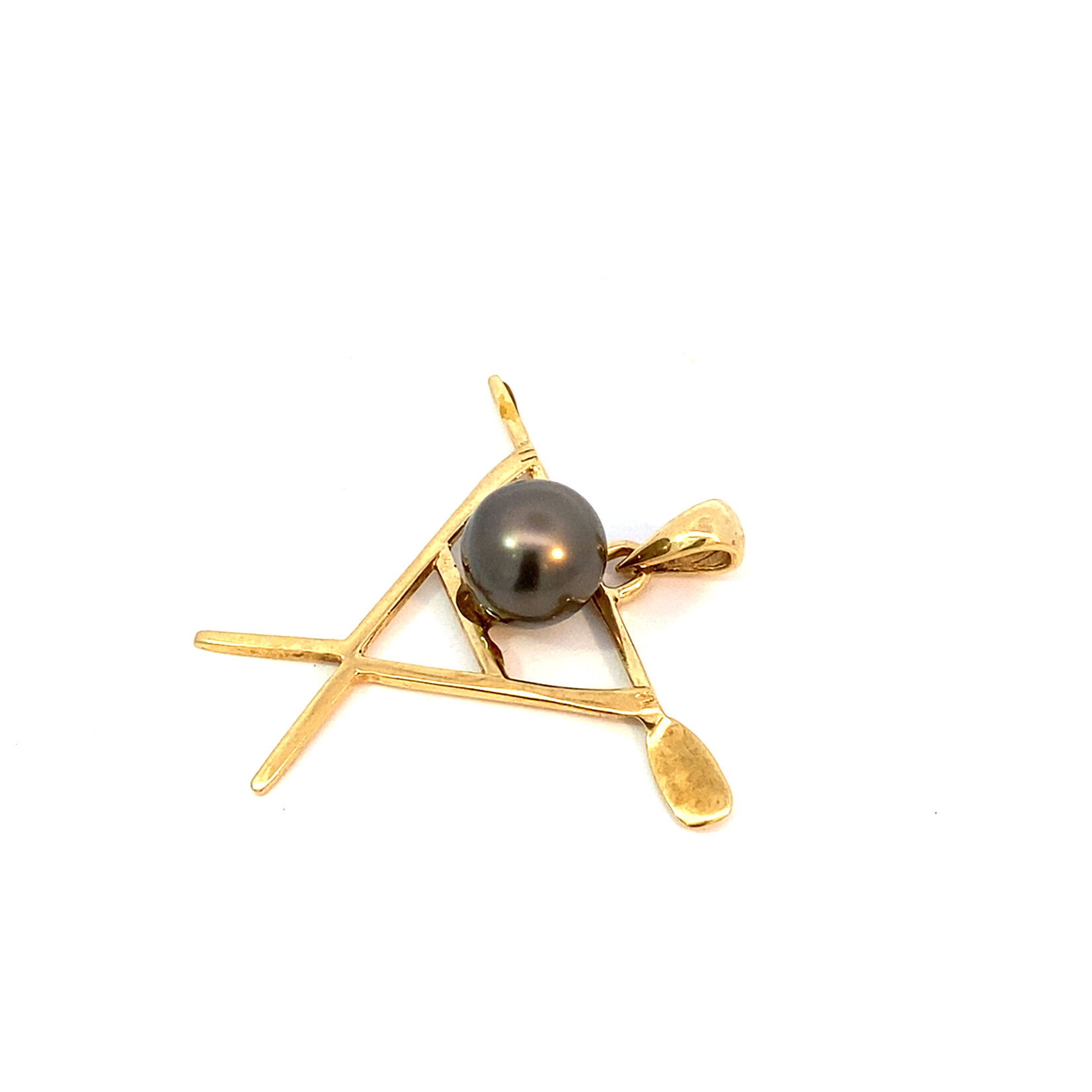 14K Yellow Gold 9mm Tahitian Paddler Pendant