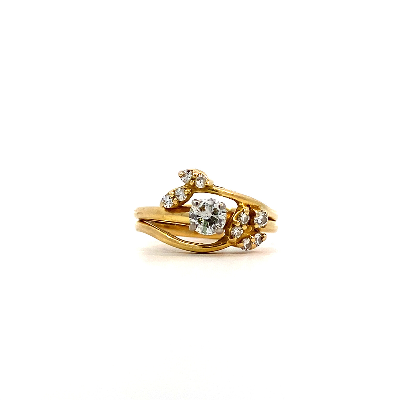 18K Yellow Gold Diamond Ring sz6 D.50ctw GH/SI2/3