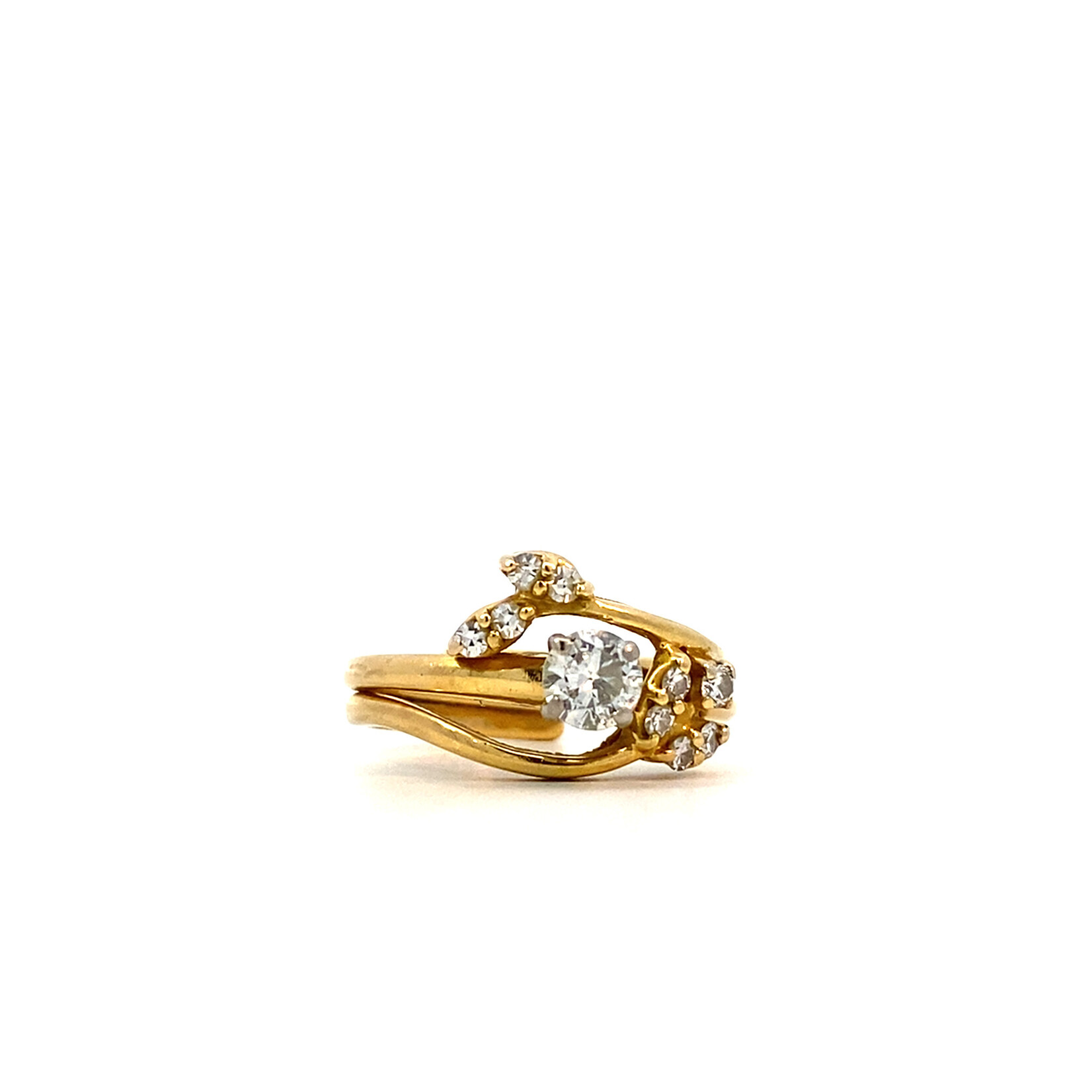 18K Yellow Gold Diamond Ring sz6 D.50ctw GH/SI2/3