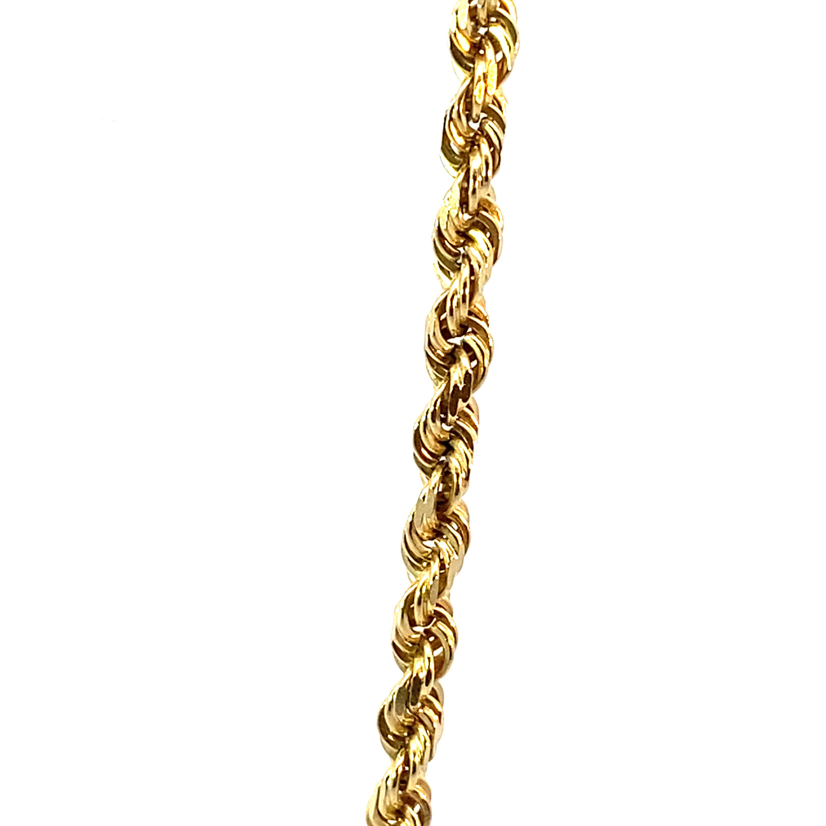 14K Yellow Gold 22" 4mm Diamond Cut Rope