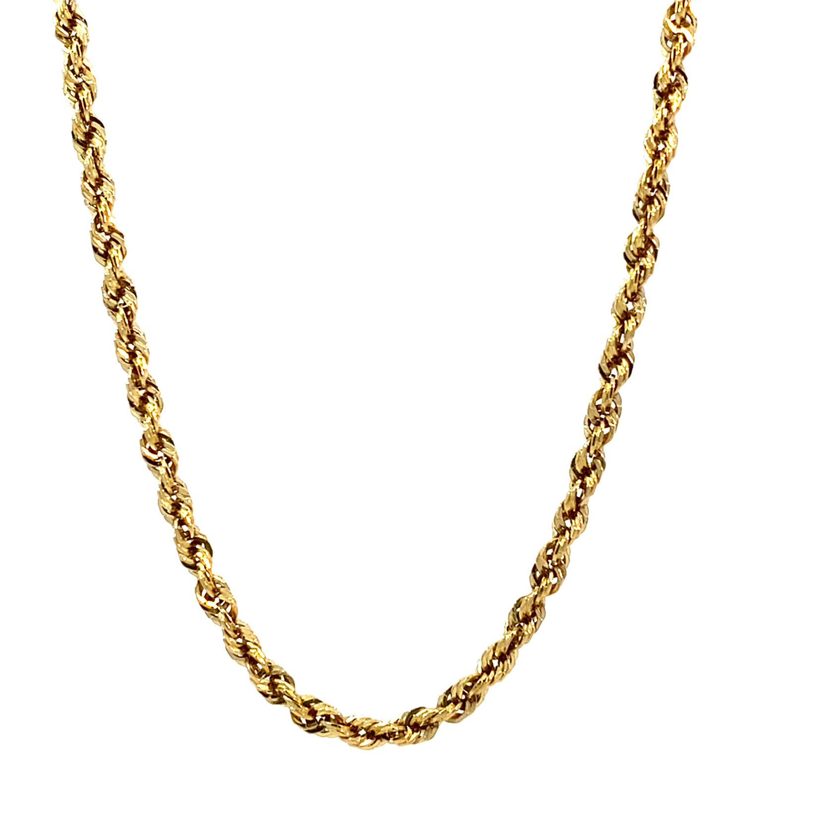 10K Yellow Gold 20" 2.75mm Diamond Cut Rope