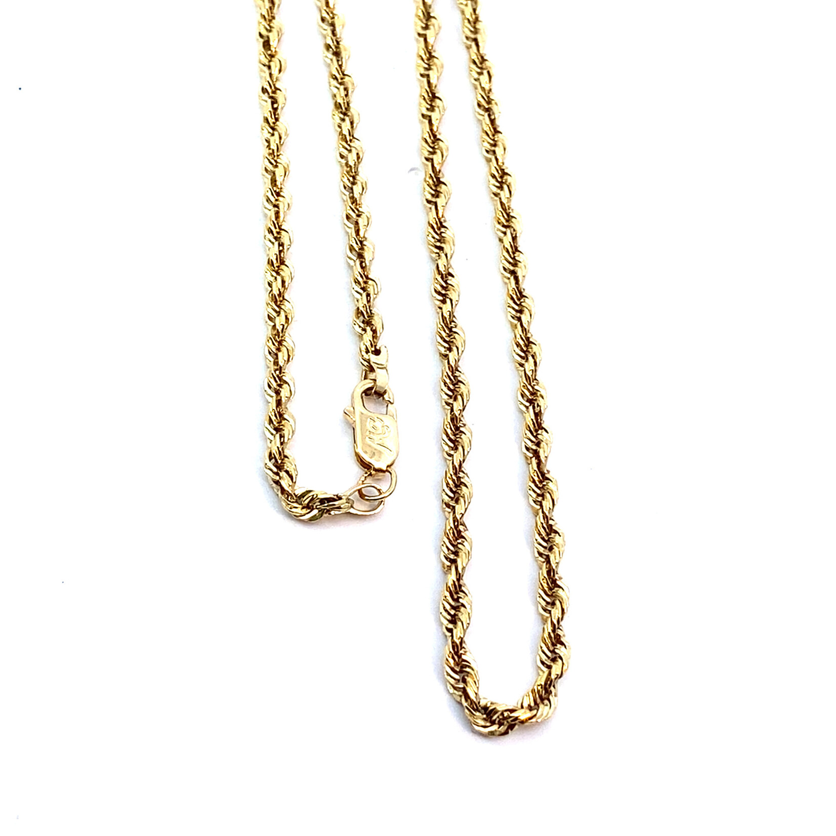 10K Yellow Gold 20" 2.75mm Diamond Cut Rope