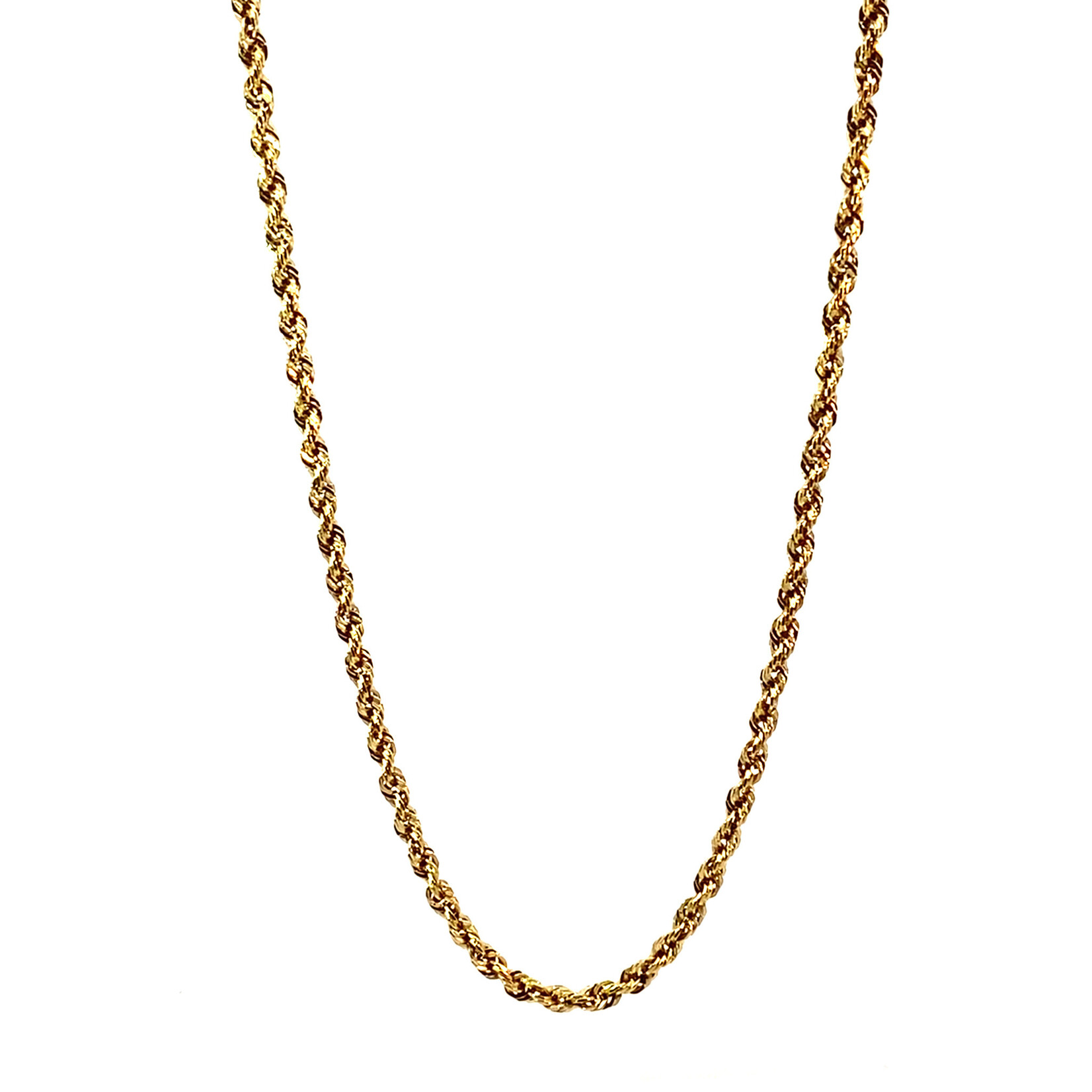 10K Yellow Gold 20" 2.75mm Diamond Cut Rope