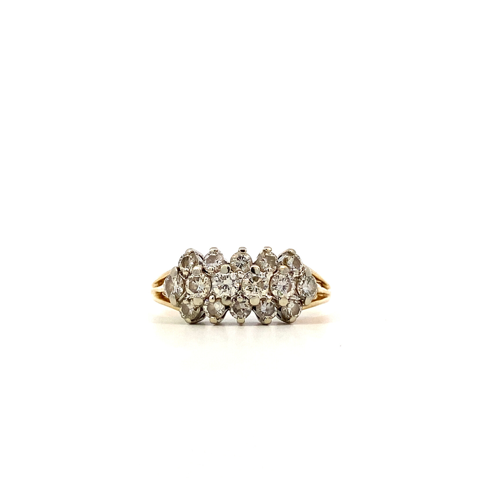 14K Yellow Gold Diamond Ring sz8.75 D+/-1ctw
