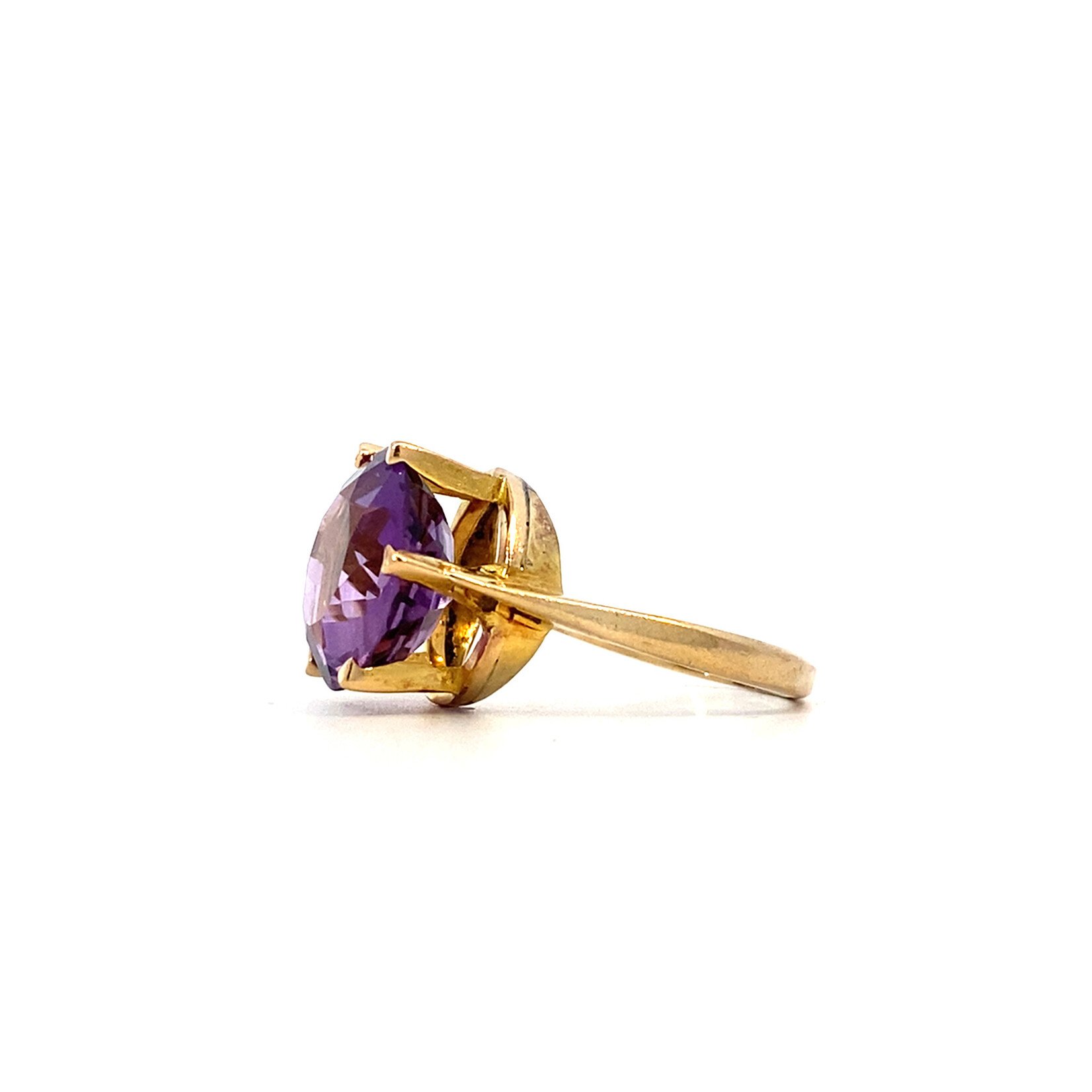 9K Yellow Gold Amethyst Ring sz6
