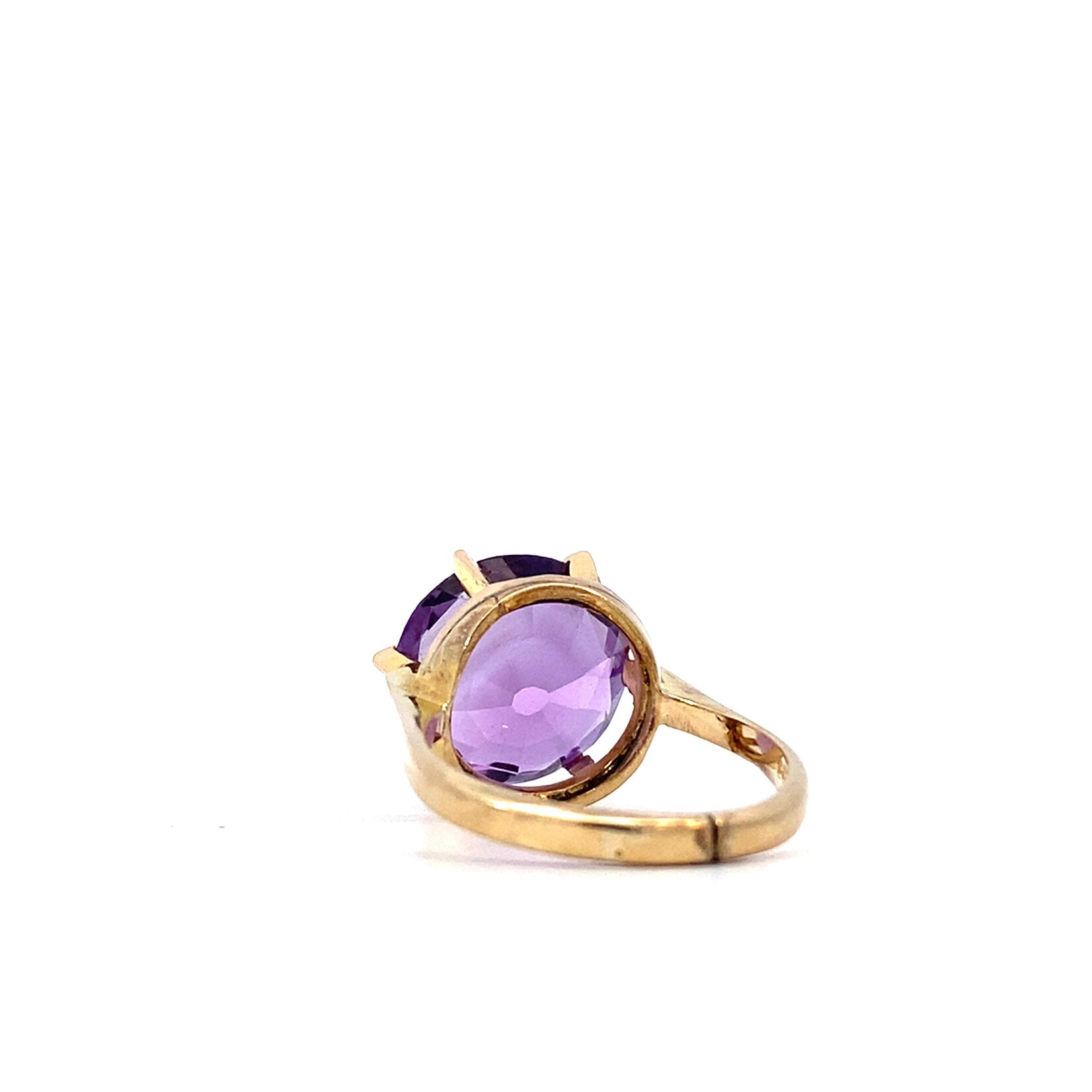 9K Yellow Gold Amethyst Ring sz6