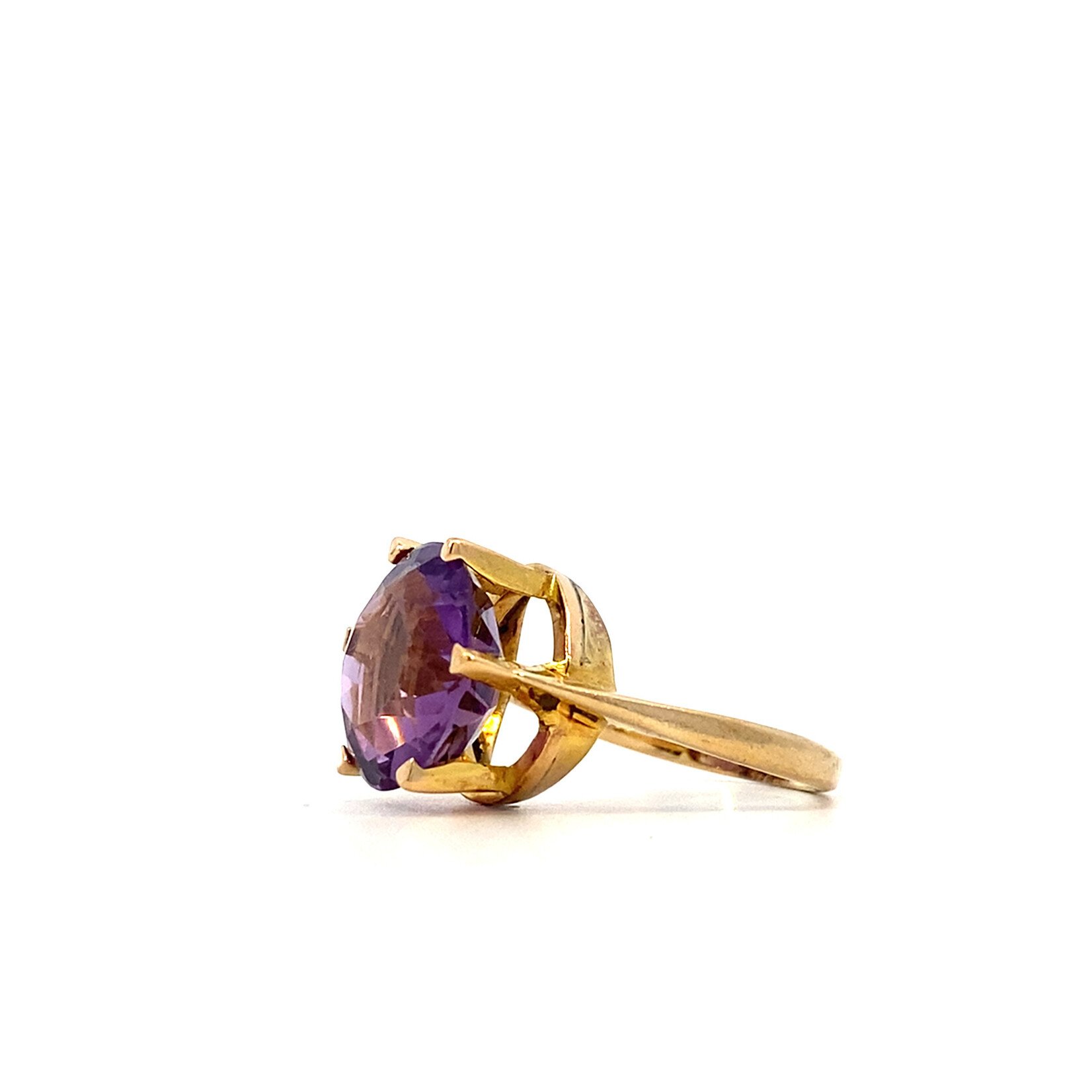 9K Yellow Gold Amethyst Ring sz6