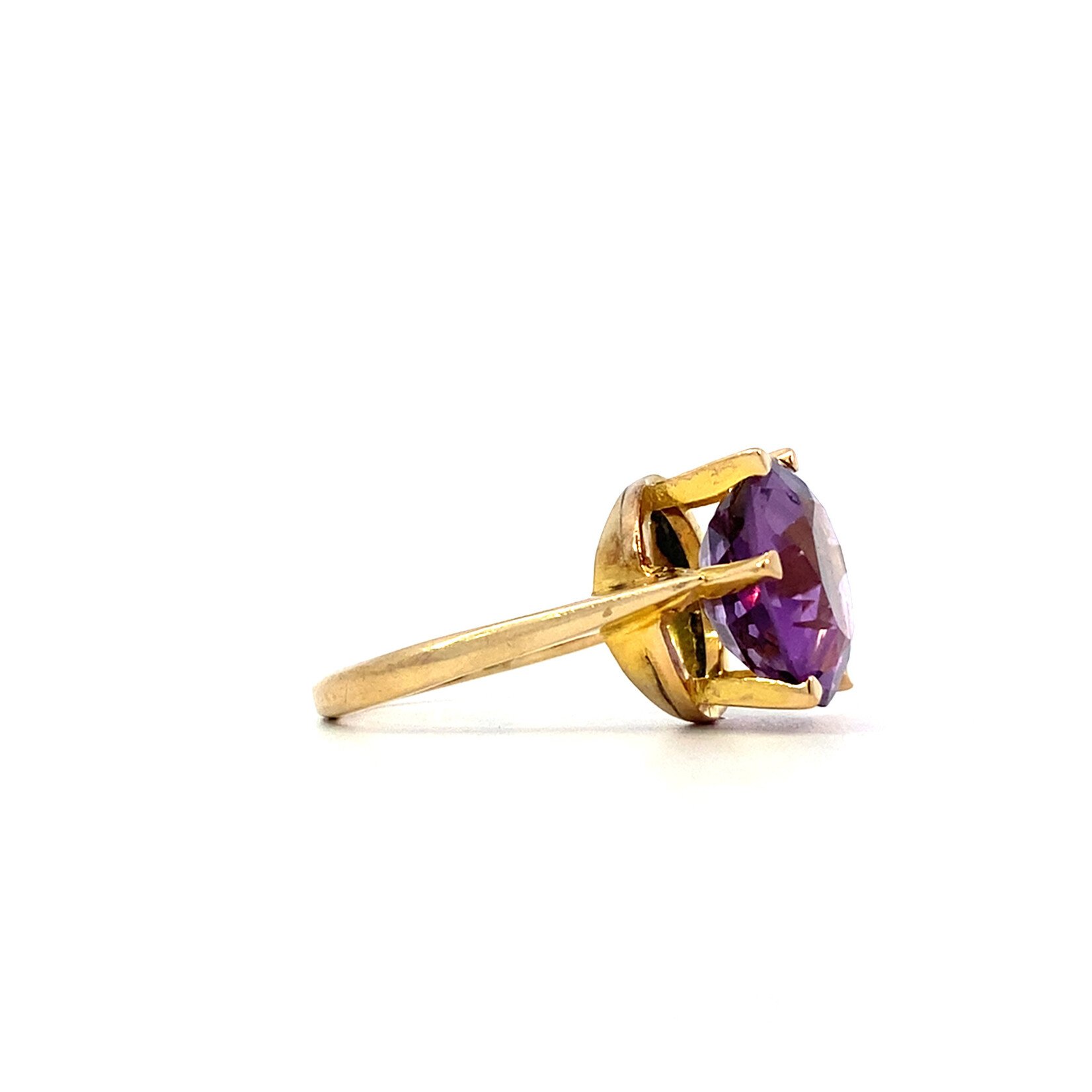 9K Yellow Gold Amethyst Ring sz6