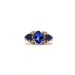 14K White Gold Tanzanite & Diamond Ring sz6.75