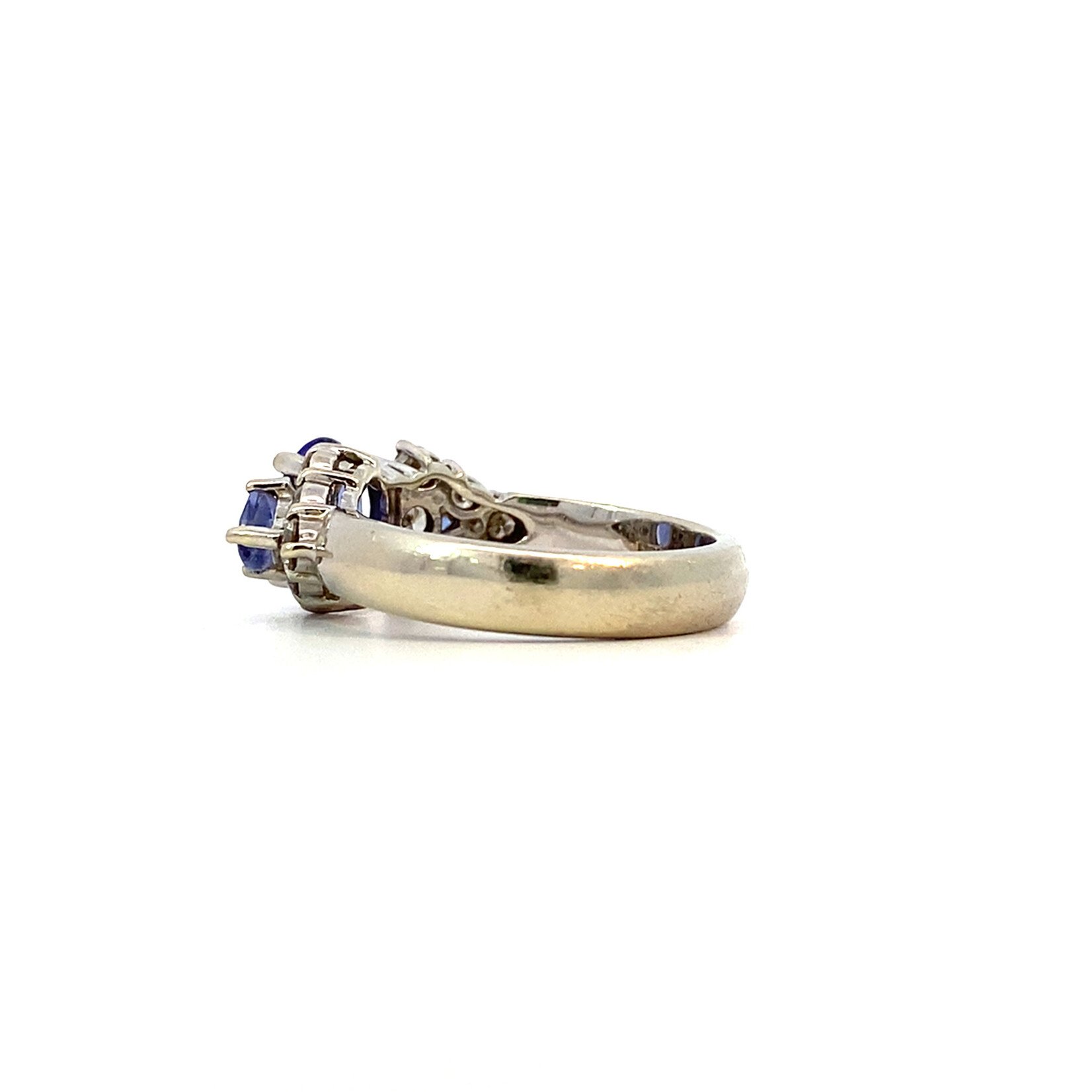 14K White Gold Tanzanite & Diamond Ring sz6.75