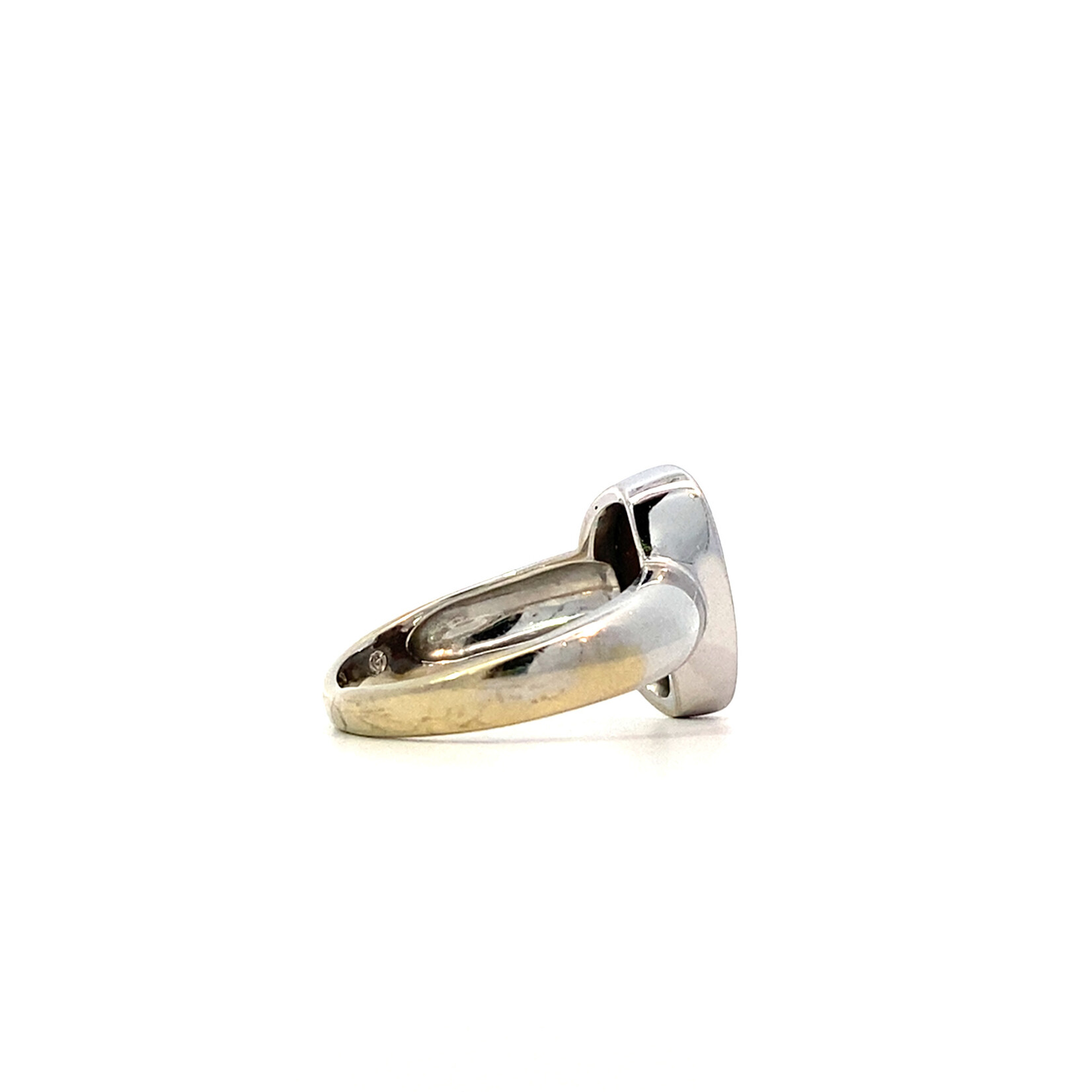 14K White Gold Opal Doublet Ring size 5.75