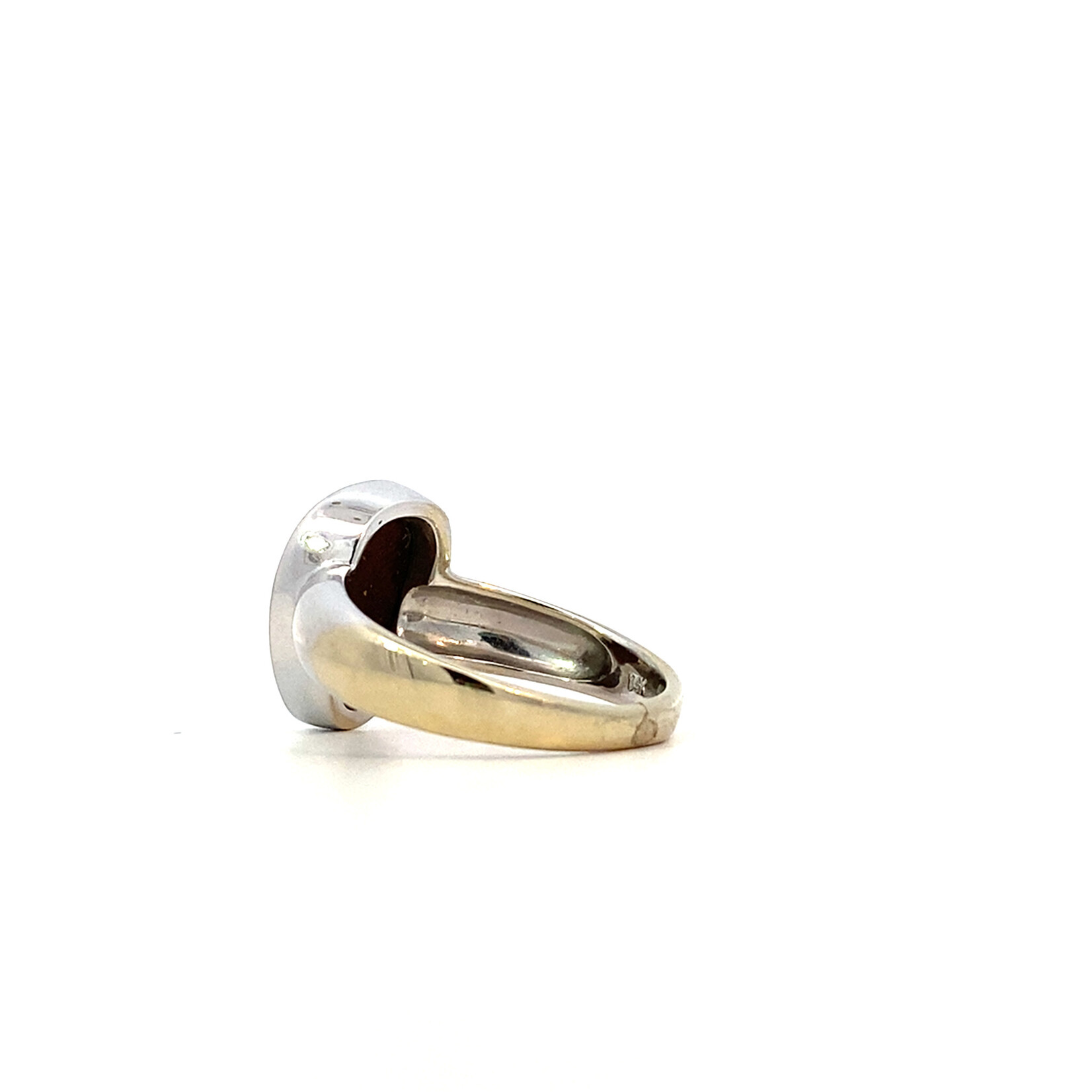 14K White Gold Opal Doublet Ring size 5.75
