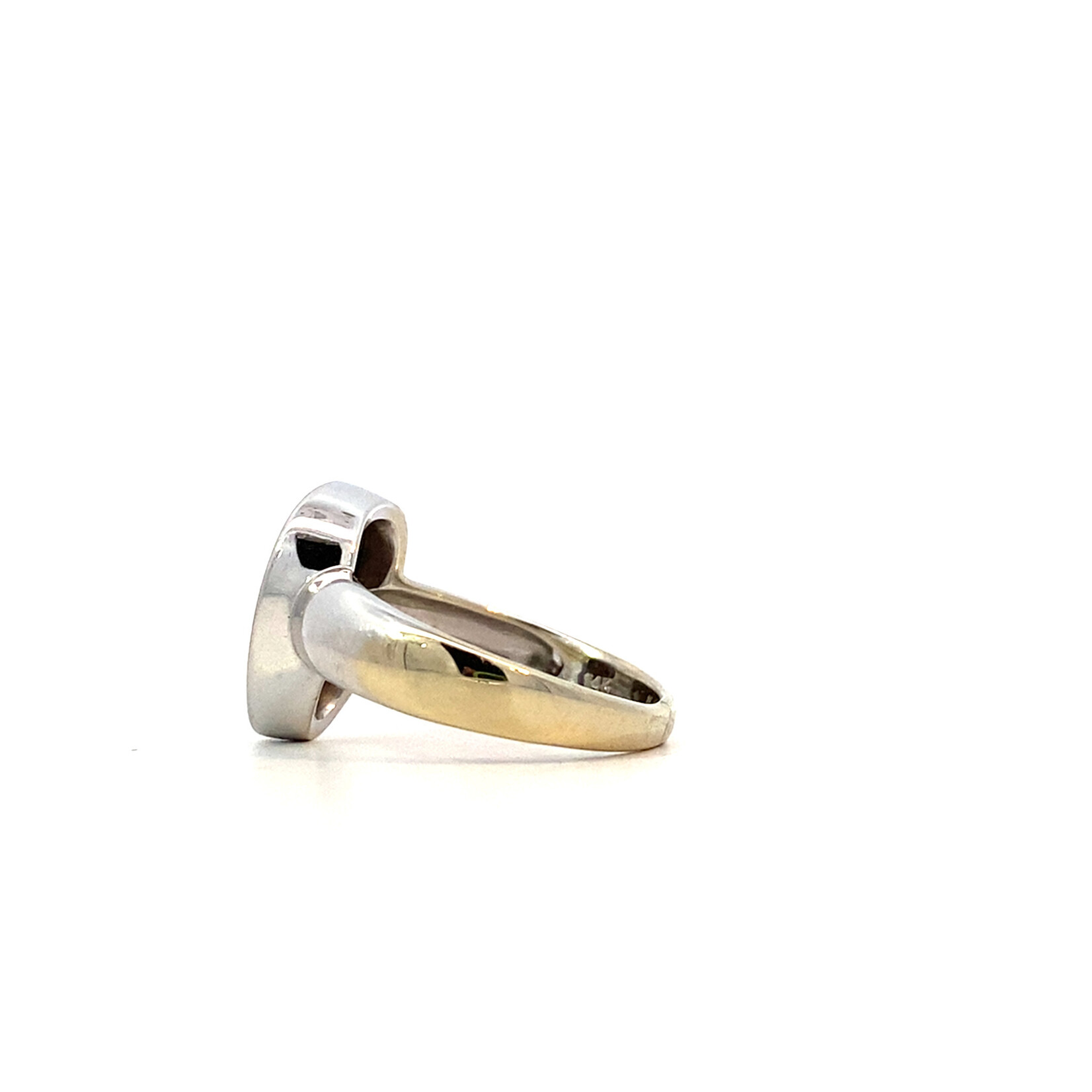 14K White Gold Opal Doublet Ring size 5.75