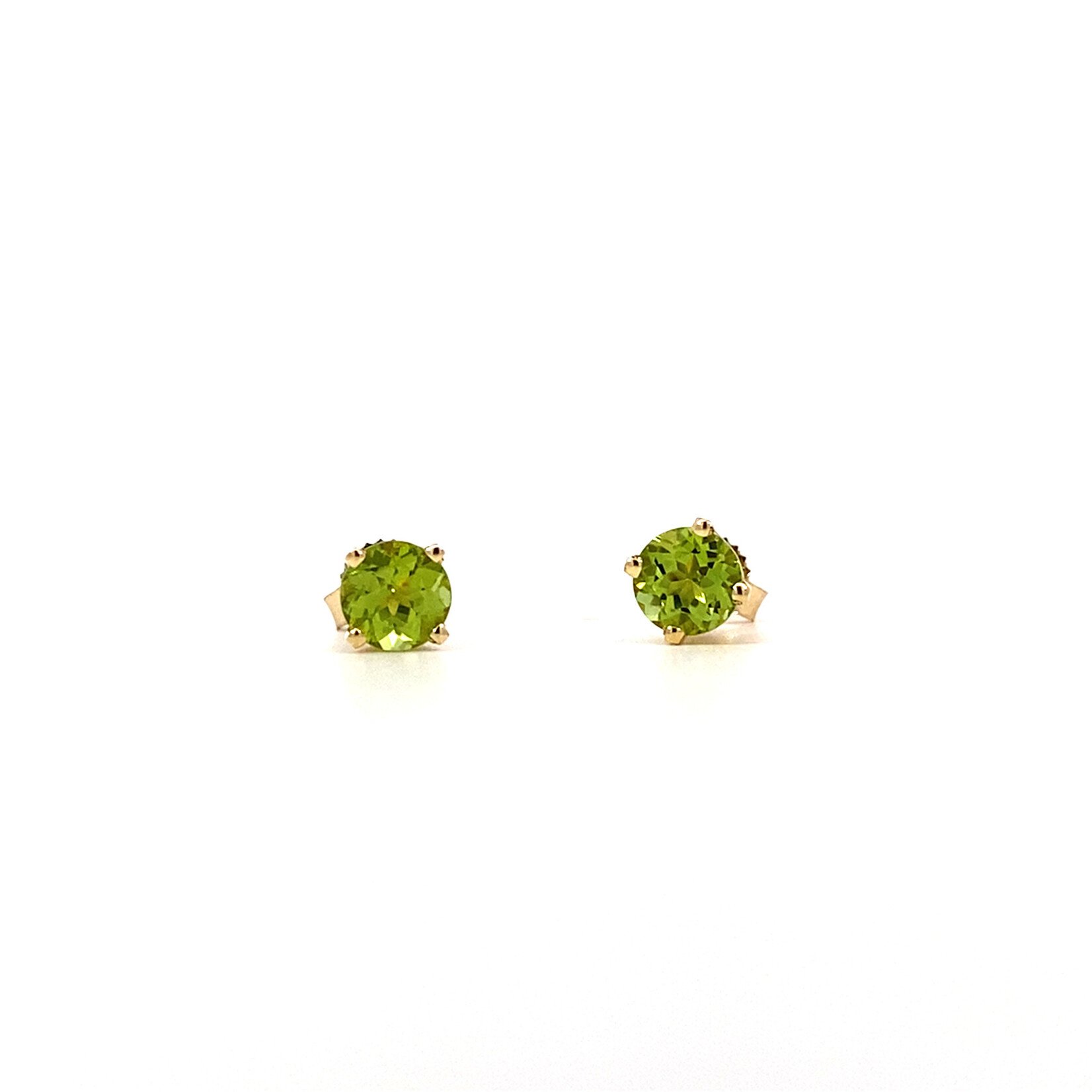 14K Yellow Gold 5mm Peridot Studs