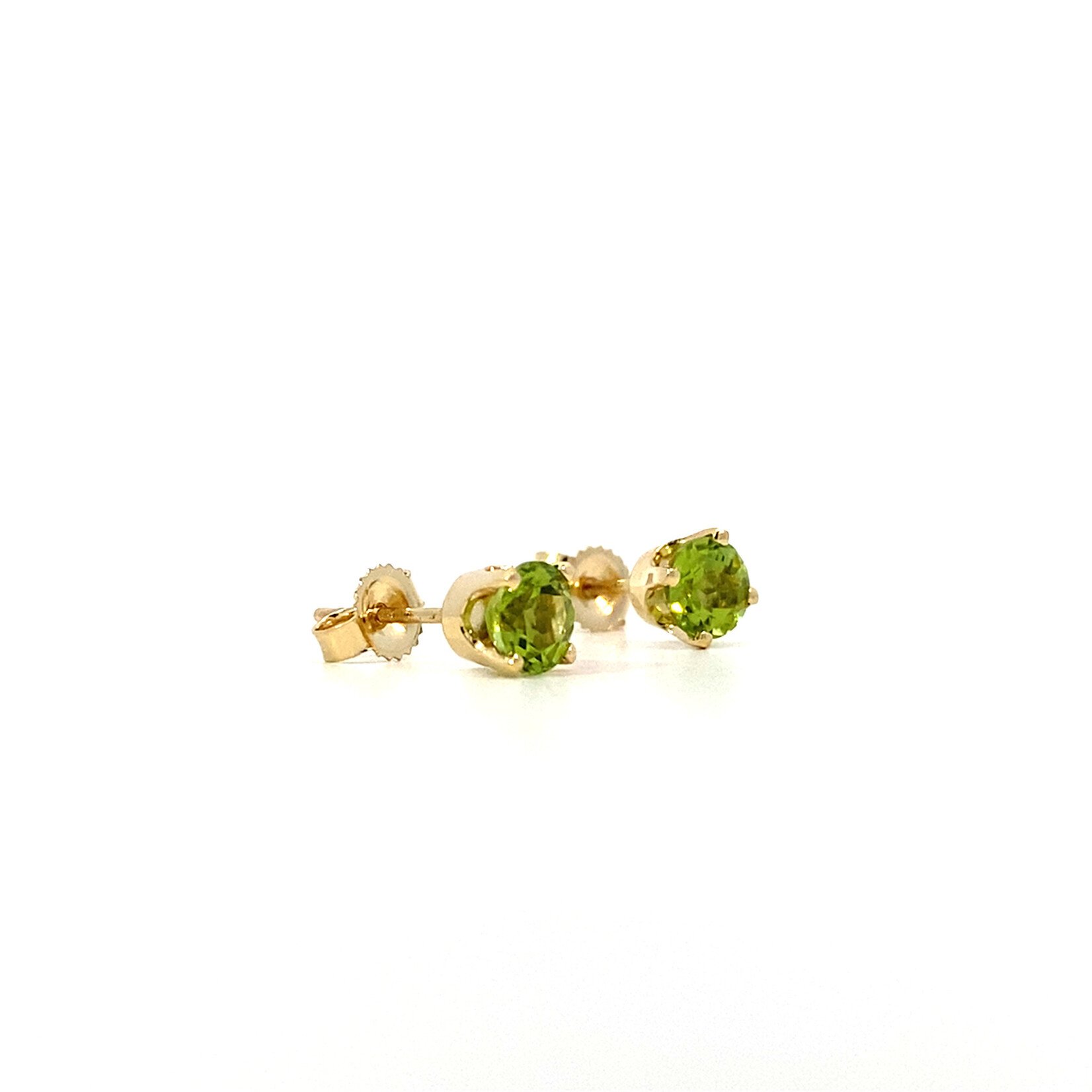 14K Yellow Gold 5mm Peridot Studs