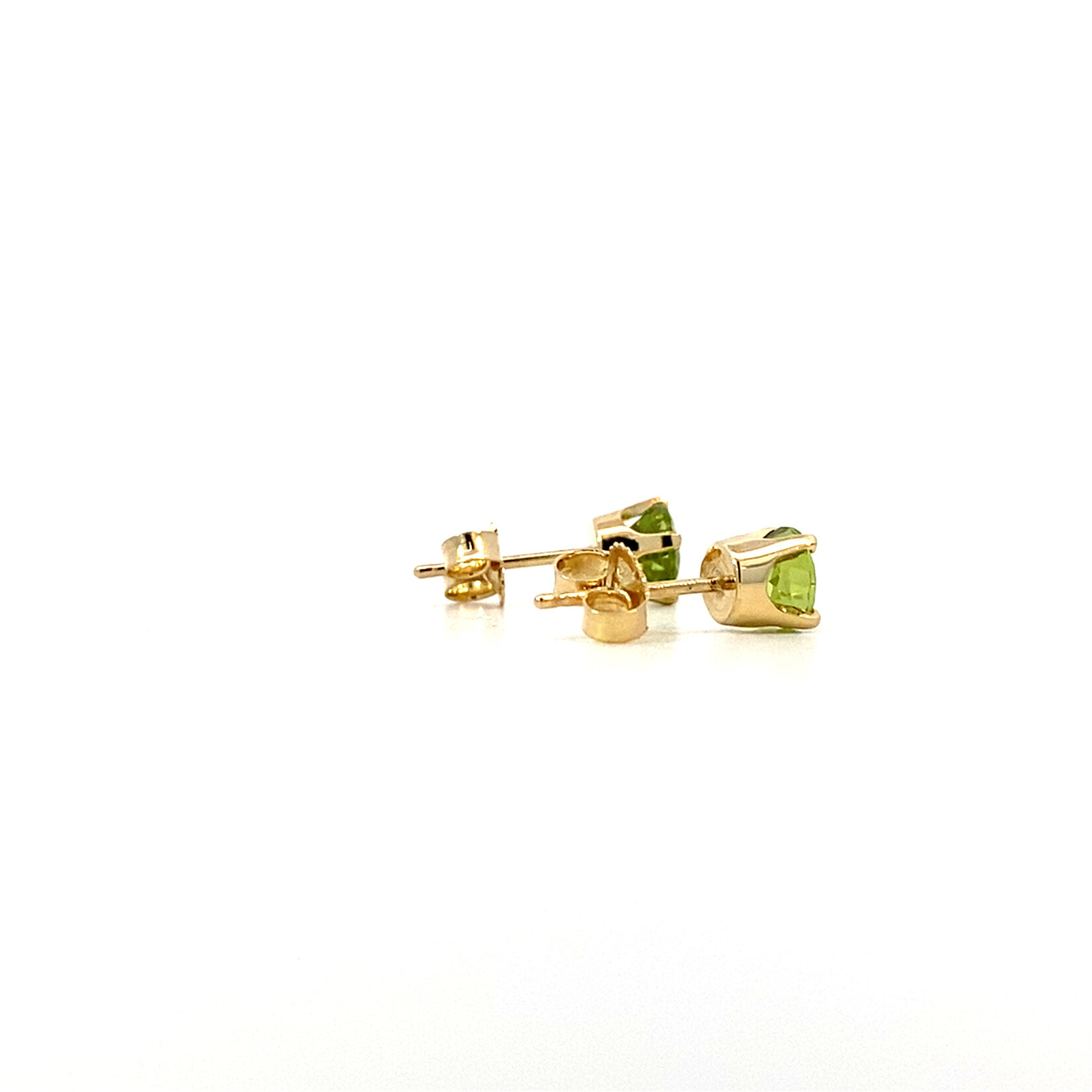 14K Yellow Gold 5mm Peridot Studs