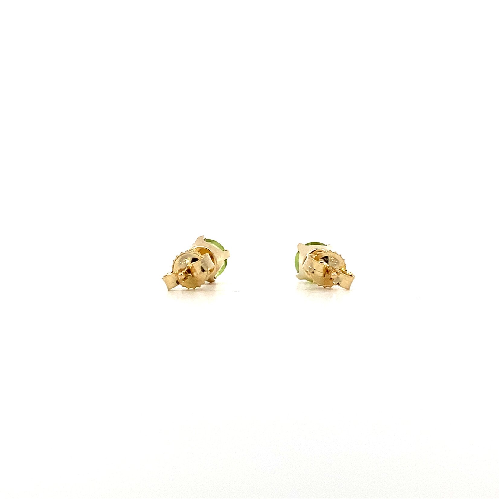 14K Yellow Gold 5mm Peridot Studs