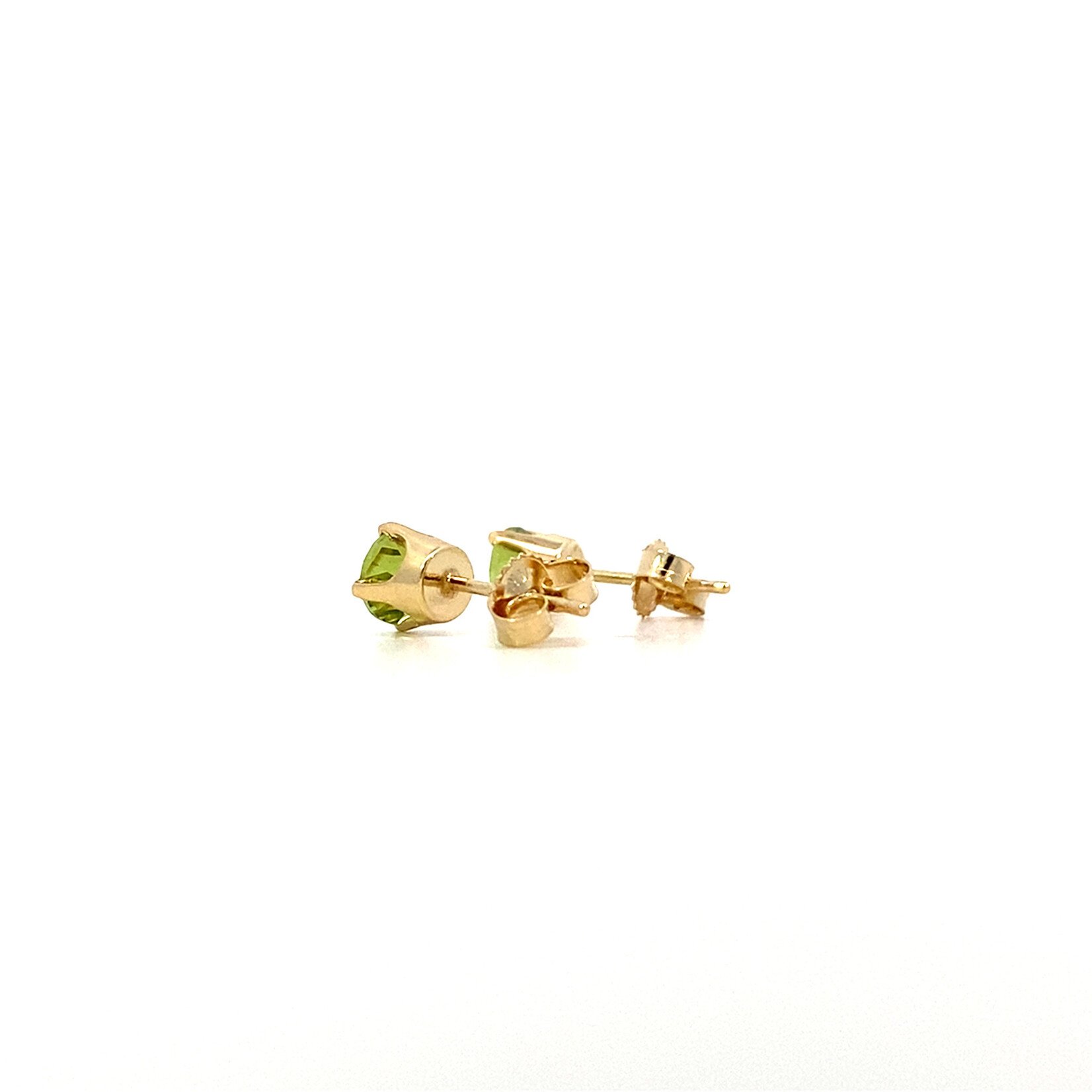 14K Yellow Gold 5mm Peridot Studs