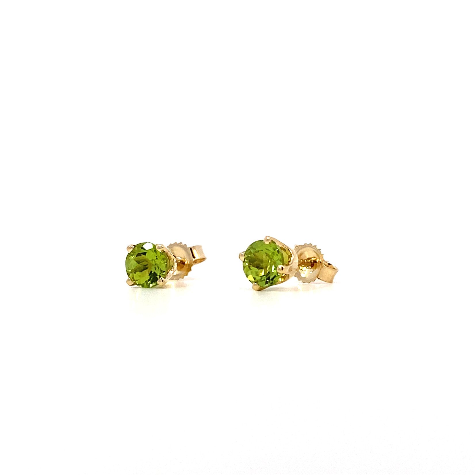 14K Yellow Gold 5mm Peridot Studs