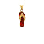14K Yellow Gold Created Opal Slippah