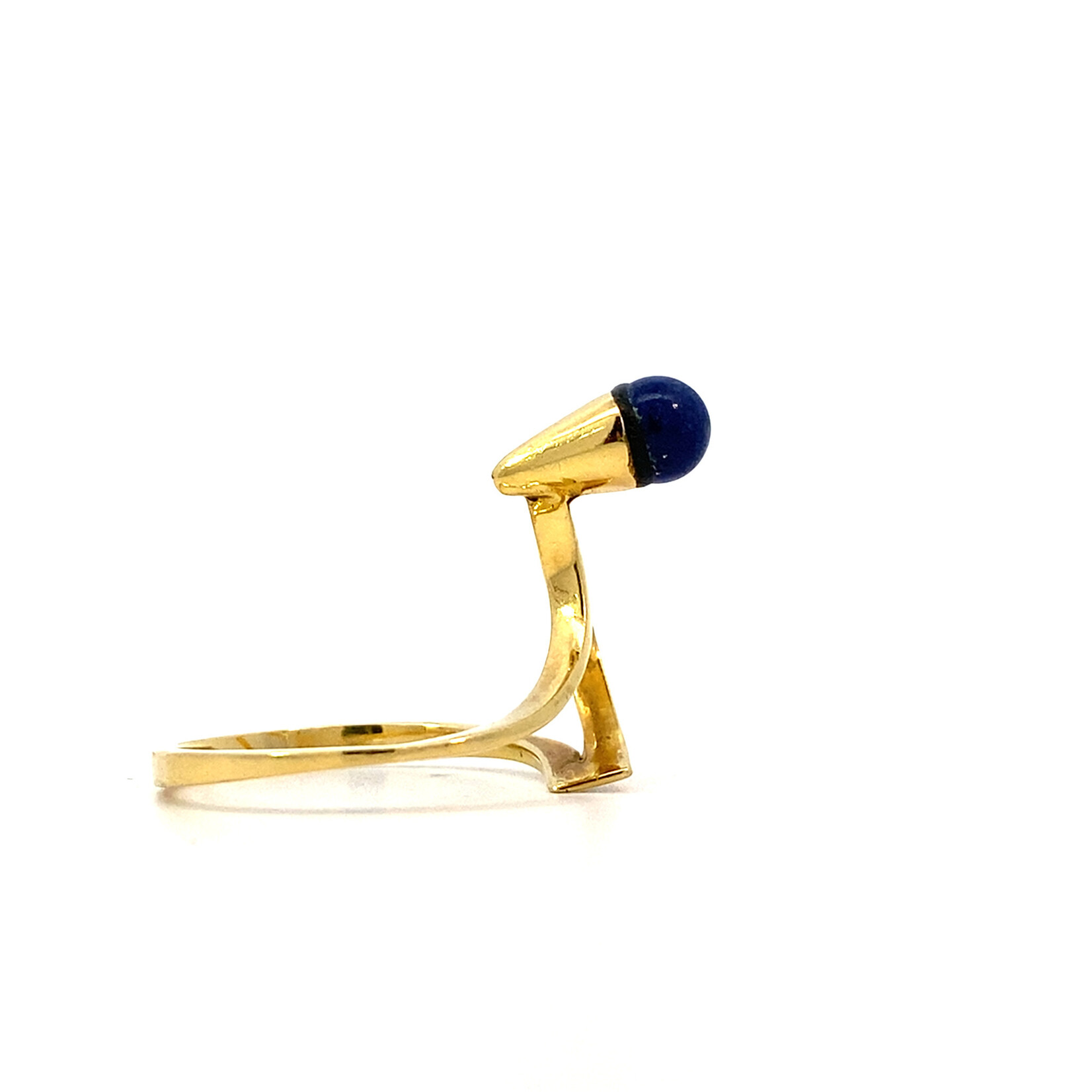 14K Yellow Gold Lapis Ring size 6.75