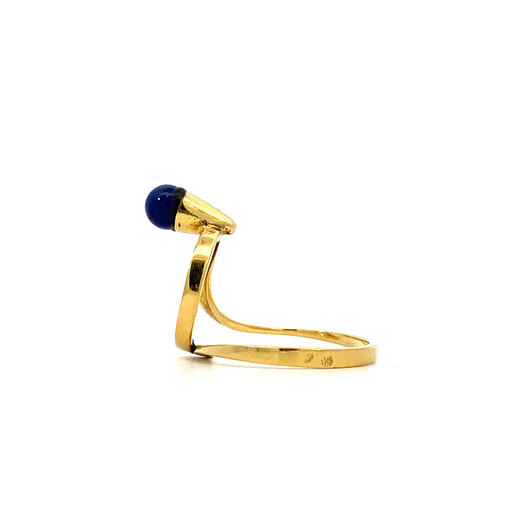 14K Yellow Gold Lapis Ring size 6.75