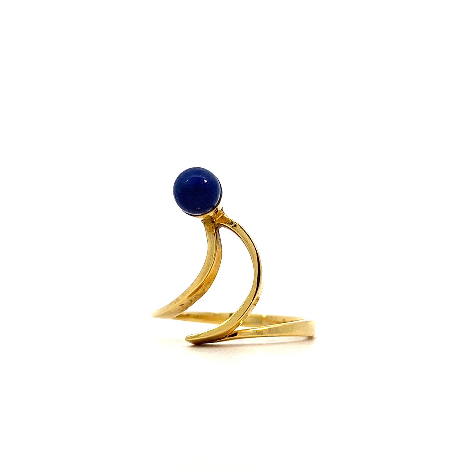 14K Yellow Gold Lapis Ring size 6.75