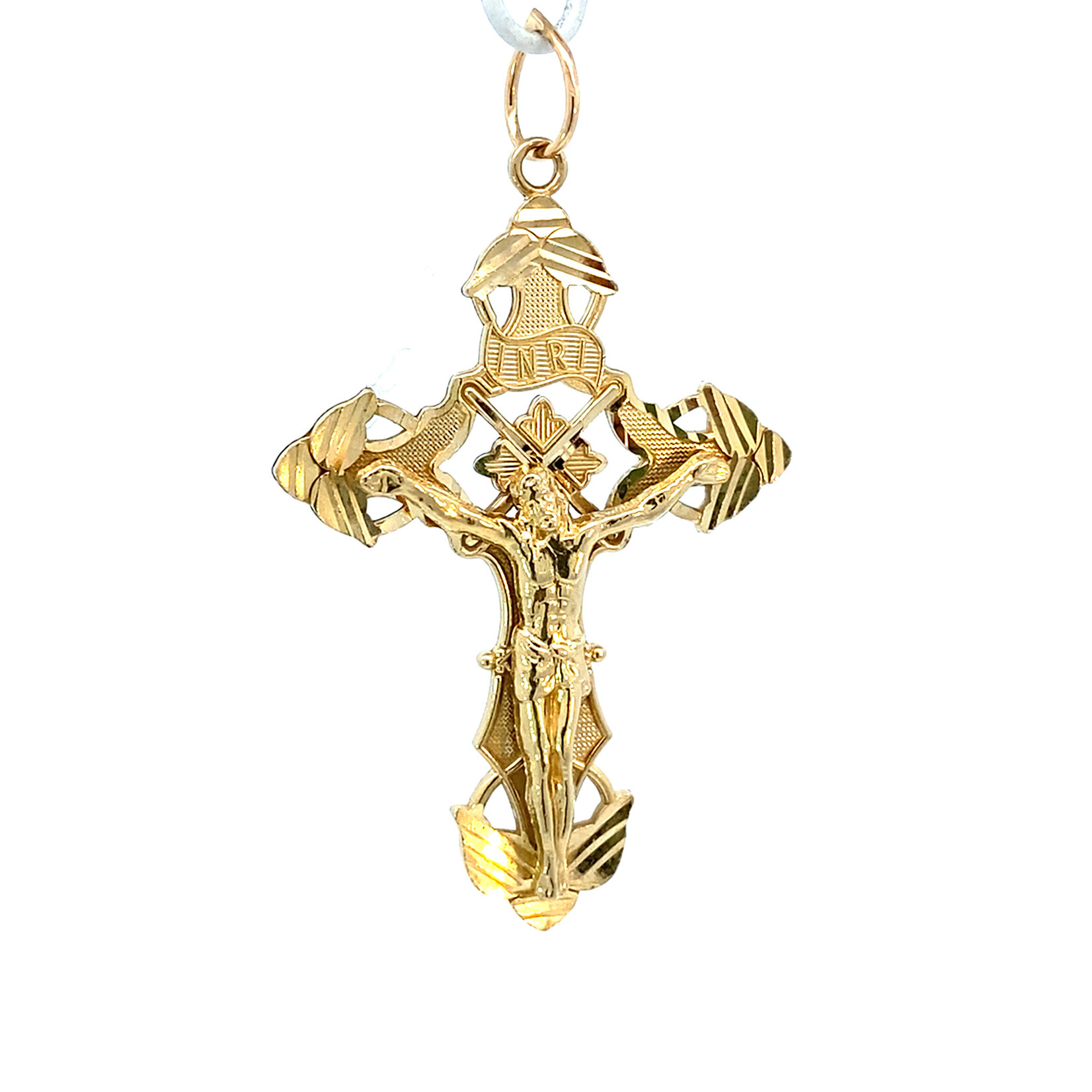 14K Yellow Gold Crucifix Cross