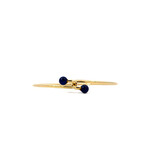 14K Yellow Gold Lapis Bangle 8.5grams