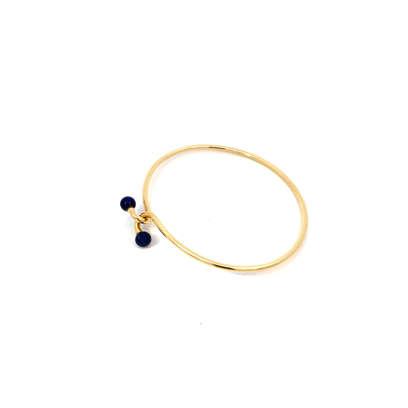 14K Yellow Gold Lapis Bangle 8.5grams