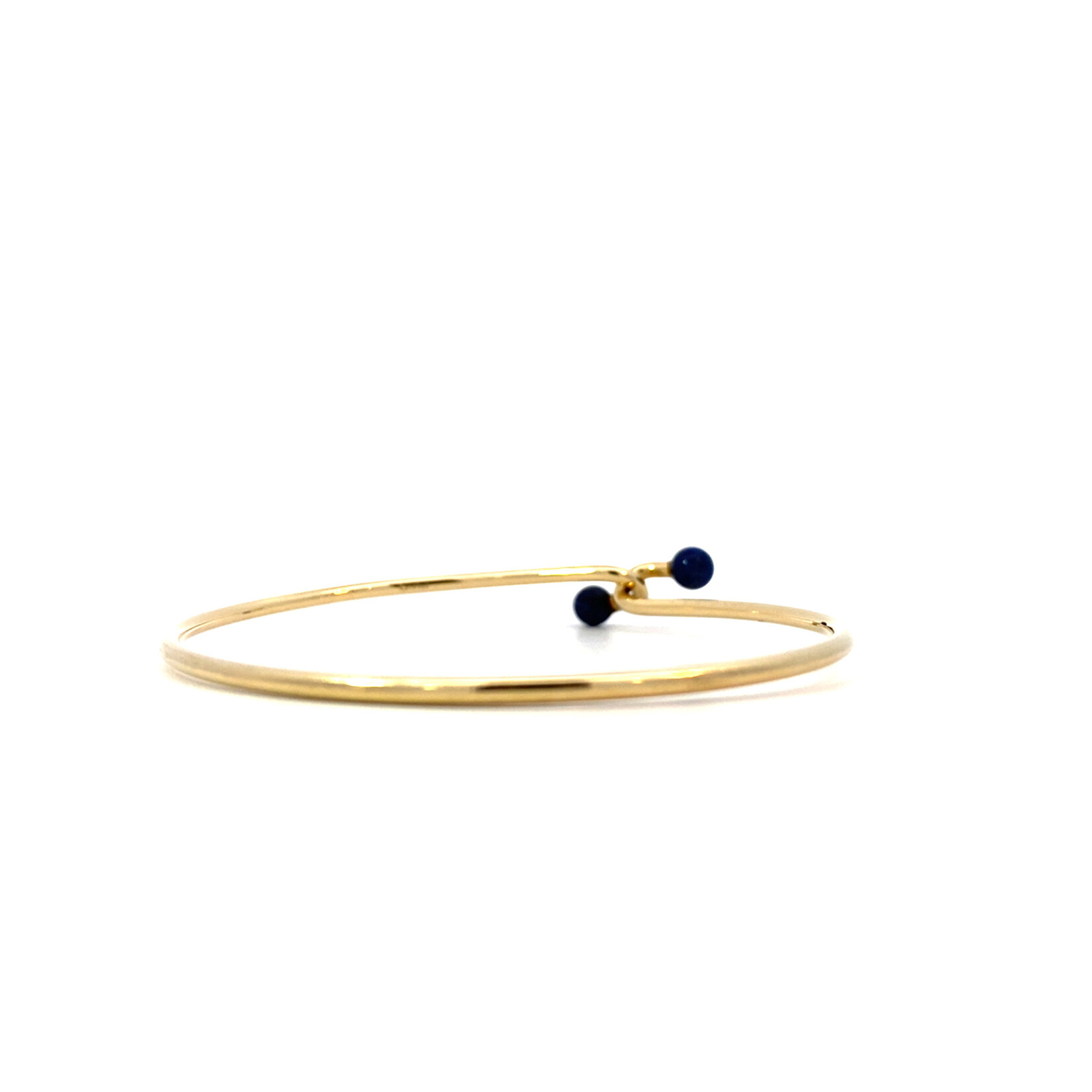 14K Yellow Gold Lapis Bangle 8.5grams