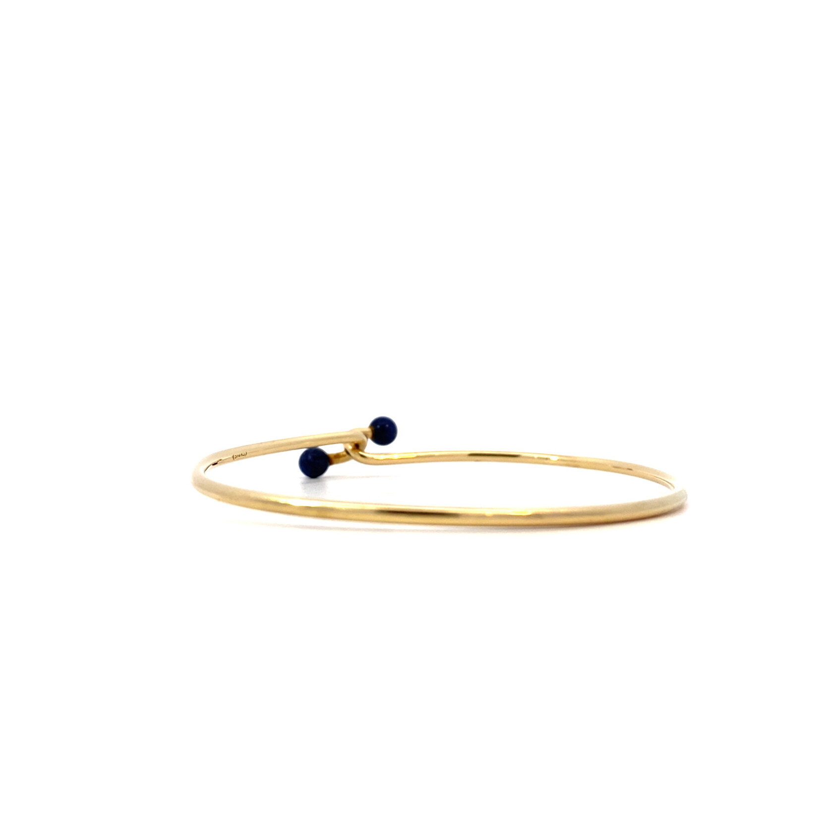 14K Yellow Gold Lapis Bangle 8.5grams