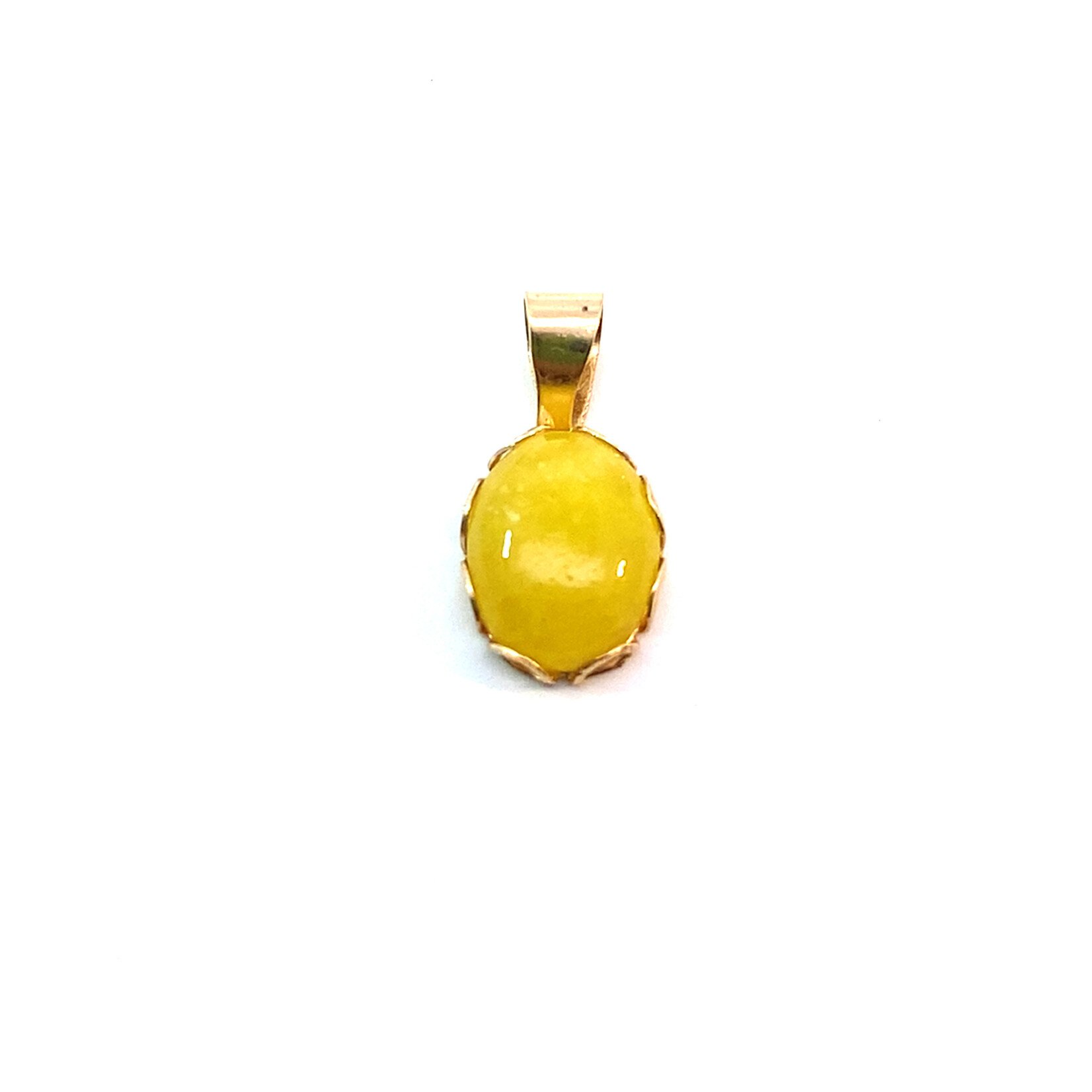 14K Yellow Gold Yellow Jade Pendant