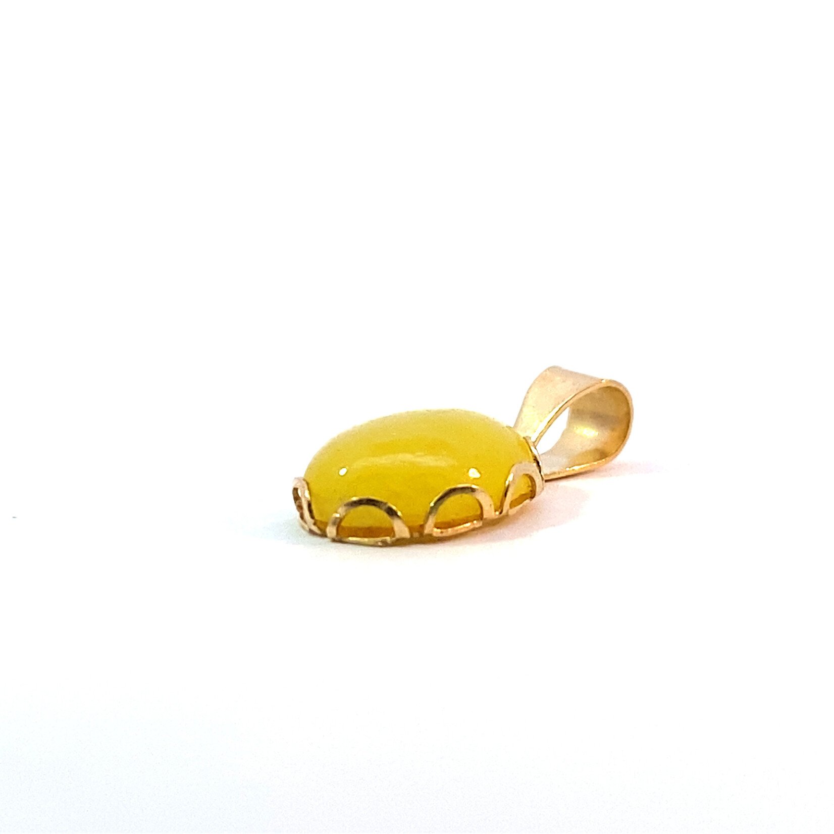 14K Yellow Gold Yellow Jade Pendant
