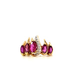 14K Yellow Gold Marquise Ruby & Diamond Ring sz7